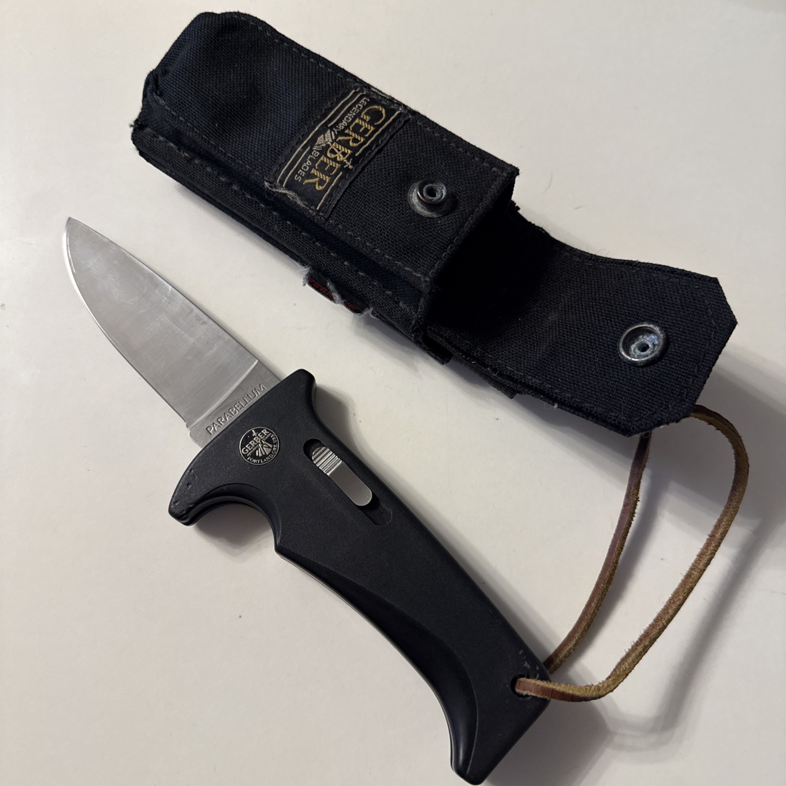 Vintage Gerber Parabellum Folding Lockback Knife Plain Edge W/ Tactical Sheath Vintage Gerber Parabellum Folding Lockback Knife Plain Edge W/ Tactical Sheath