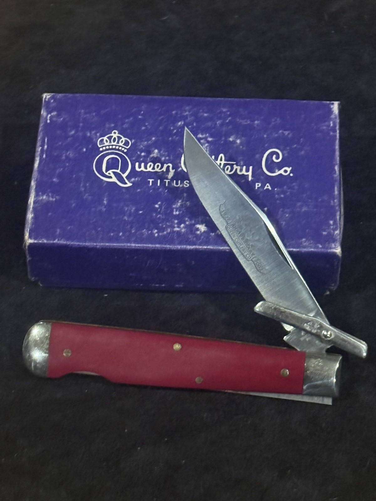 RARE Queen Cutlery Co 80th Anniversary 2002 Vintage 1L swing guard cheetah RARE Queen Cutlery Co 80th Anniversary 2002 Vintage 1L swing guard cheetah