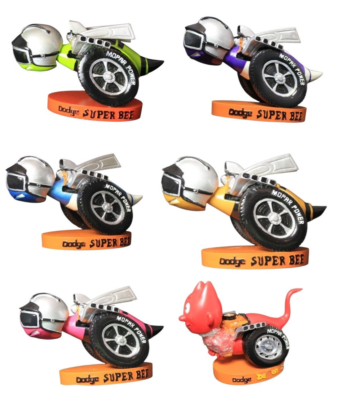 Full Set of 6 Dodge Super Bee Bobblehead Bent Rod Garage Shaker New Mopar Full Set of 6 Dodge Super Bee Bobblehead Bent Rod Garage Shaker New Mopar