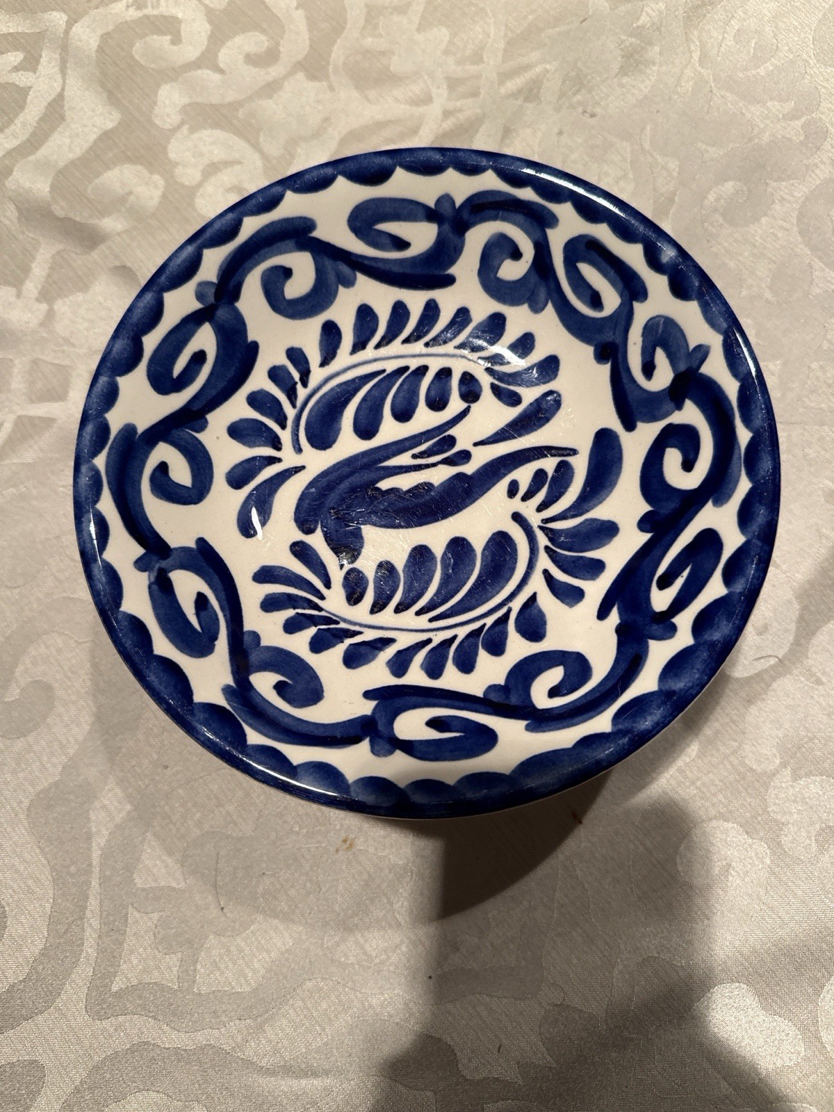 Vintage Anfora Mexico Blue & White Ceramic Bowl 8” Hand Painted Mid Century Vintage Anfora Mexico Blue & White Ceramic Bowl 8” Hand Painted Mid Century