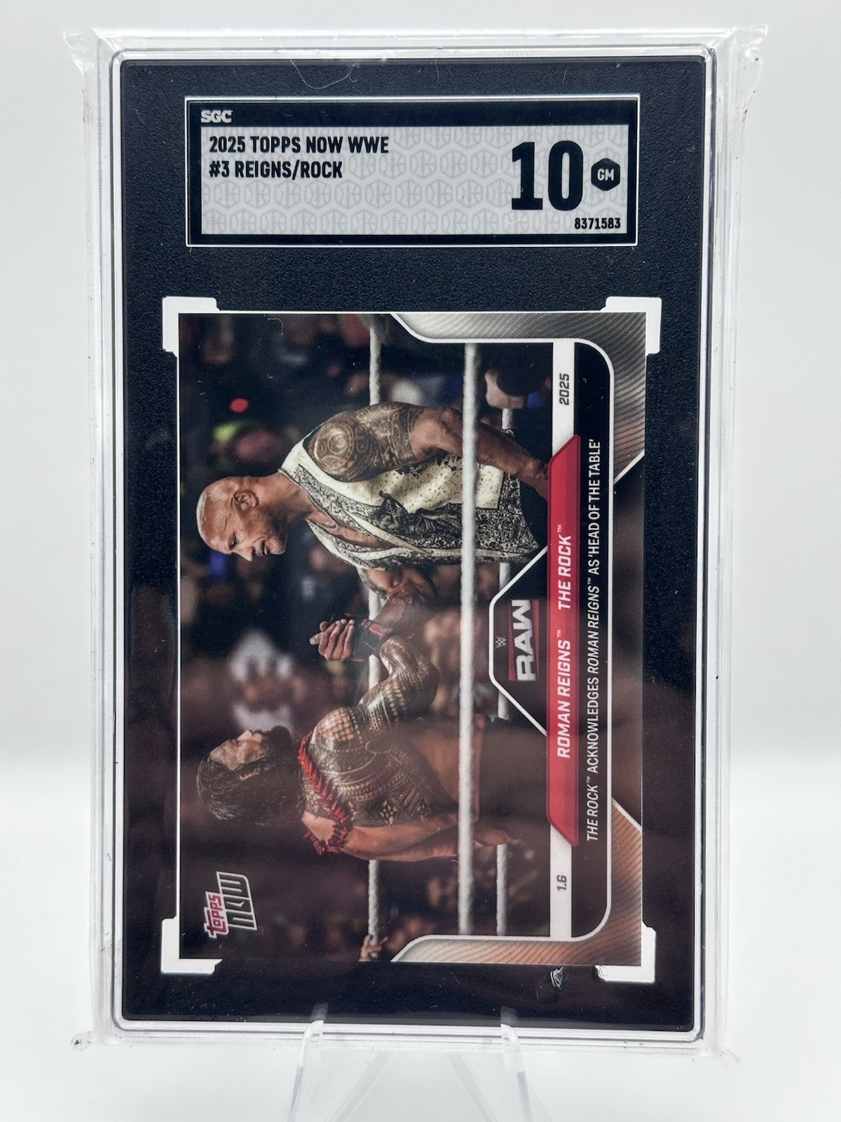 Topps 2025 Topps Now WWE #3 Reigns/Rock Roman Reigns The Rock Graded Topps 2025 Topps Now WWE #3 Reigns/Rock Roman Reigns The Rock Graded