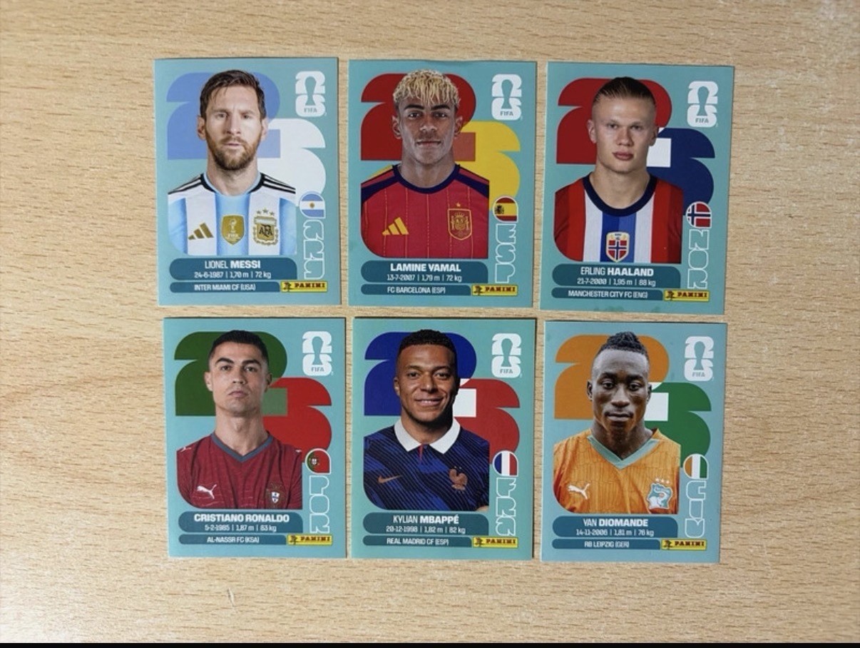 Panini World Cup 2026 Lot 6 Stickers Yamal Messi Ronaldo Mbappe Haaland Questions Panini World Cup 2026 Lot 6 Stickers Yamal Messi Ronaldo Mbappe Haaland Questions