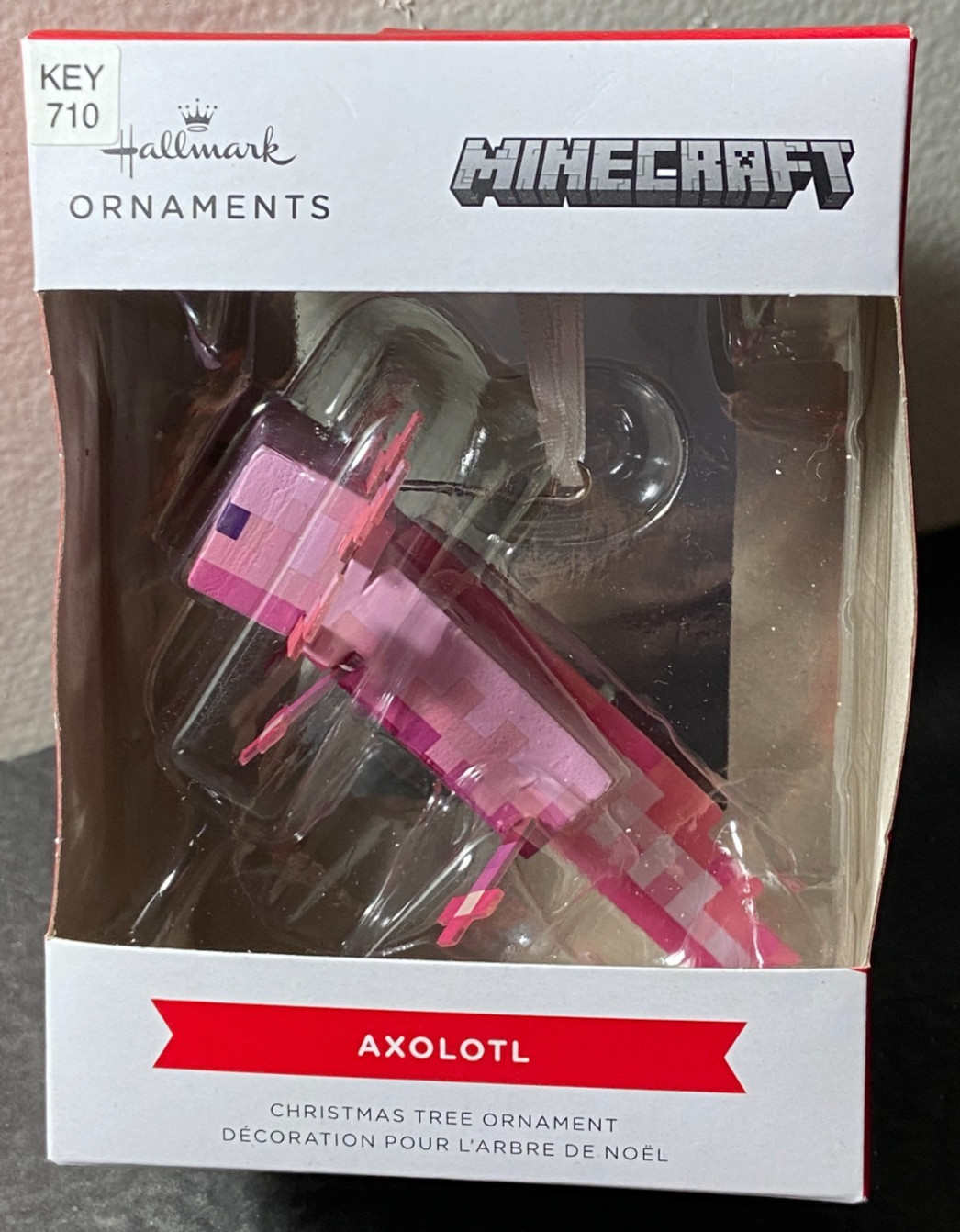 New 2002 Hallmark Minecraft Axolotl Ornament / Pink New 2002 Hallmark Minecraft Axolotl Ornament / Pink