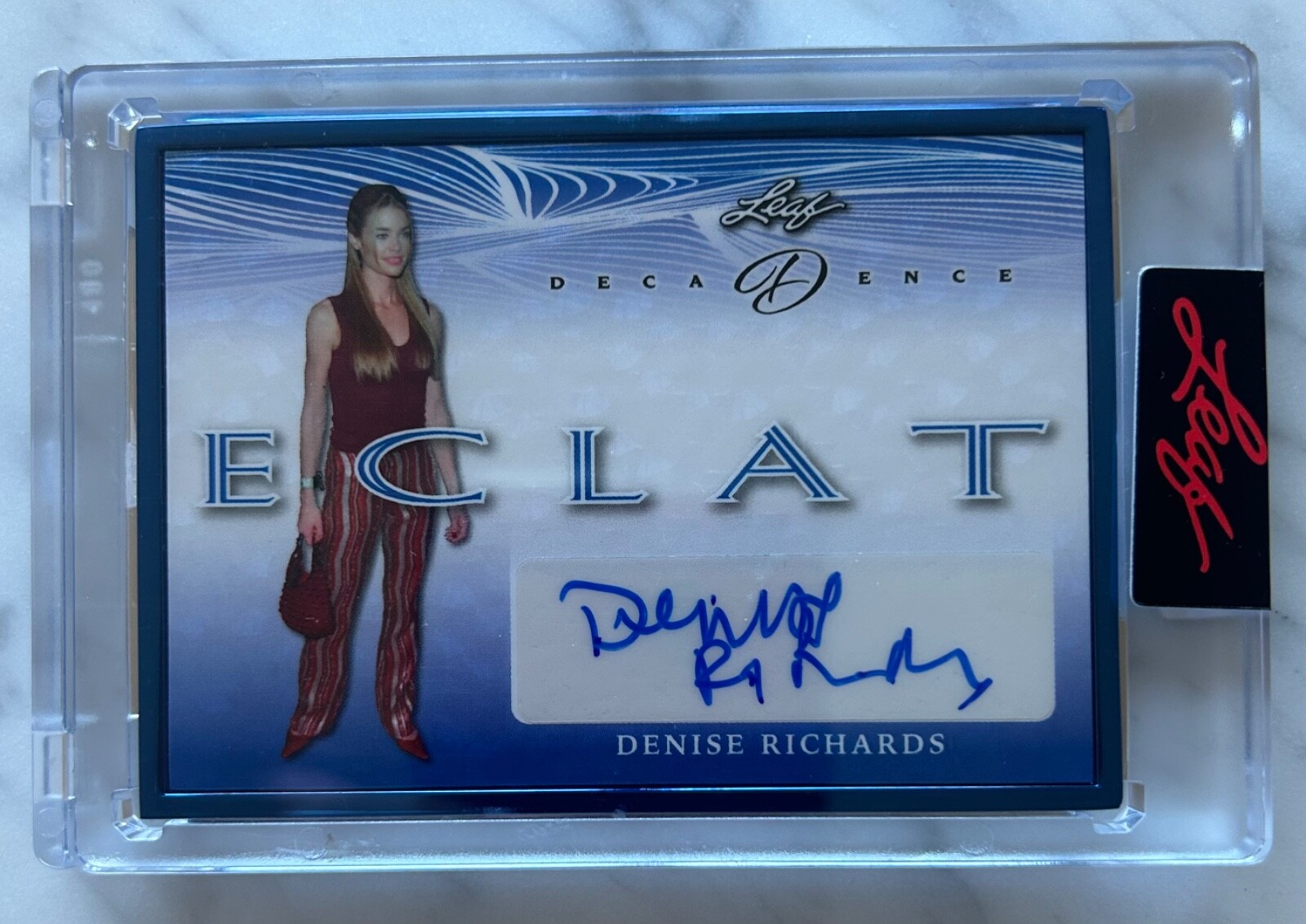 DENISE RICHARDS Leaf Decadence Eclat Auto 3/8 DENISE RICHARDS Leaf Decadence Eclat Auto 3/8