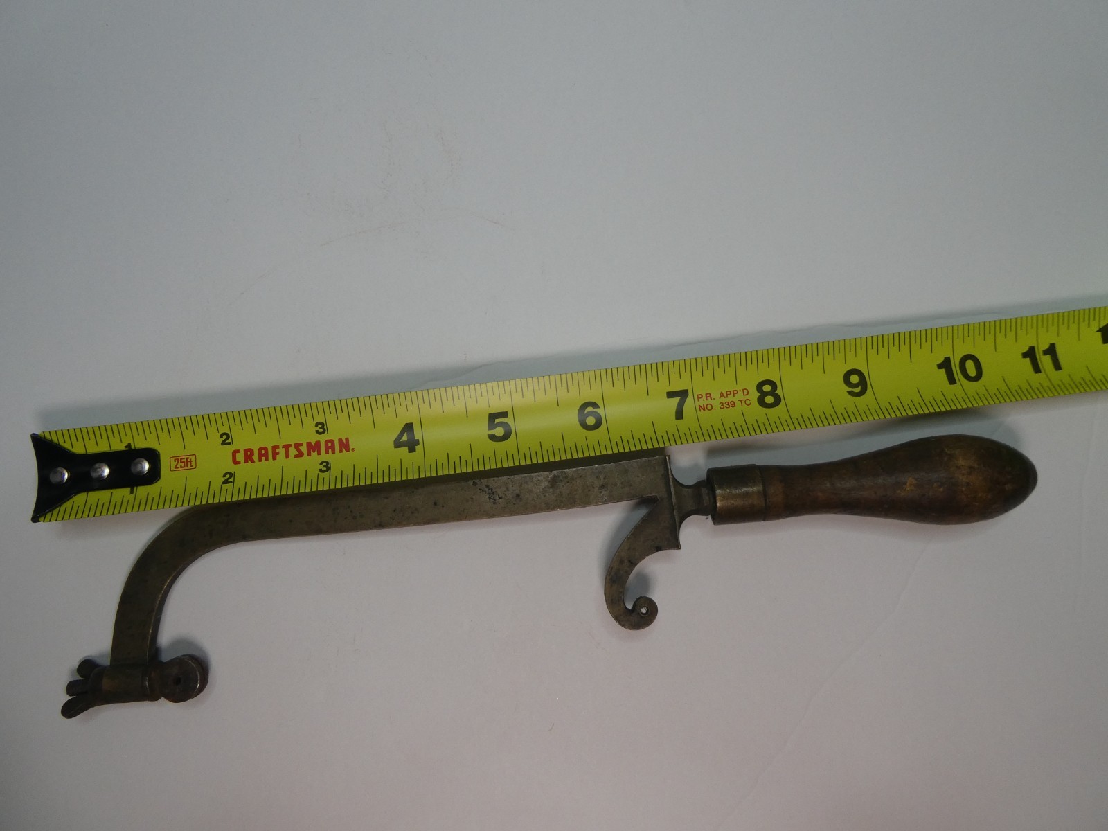 Antique Early Lancashire Frame Hand Hack Saw Wooden Handle Tool Antique Early Lancashire Frame Hand Hack Saw Wooden Handle Tool
