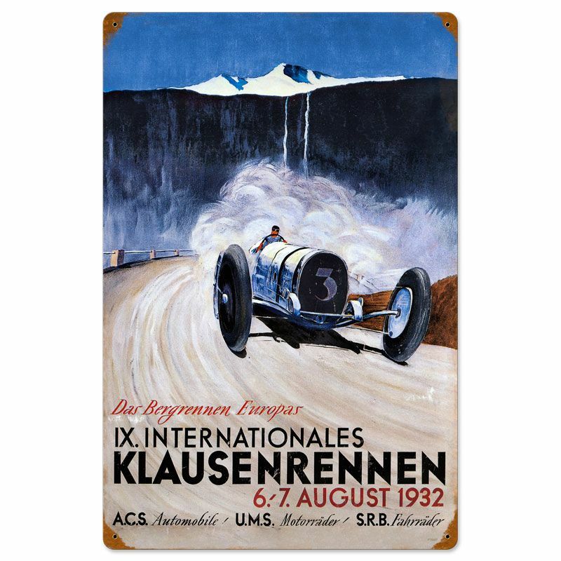 INTERNATIONALES KLAUSENRENNEN AUTO RACING 24" HEAVY DUTY USA MADE METAL ADV SIGN INTERNATIONALES KLAUSENRENNEN AUTO RACING 24" HEAVY DUTY USA MADE METAL ADV SIGN
