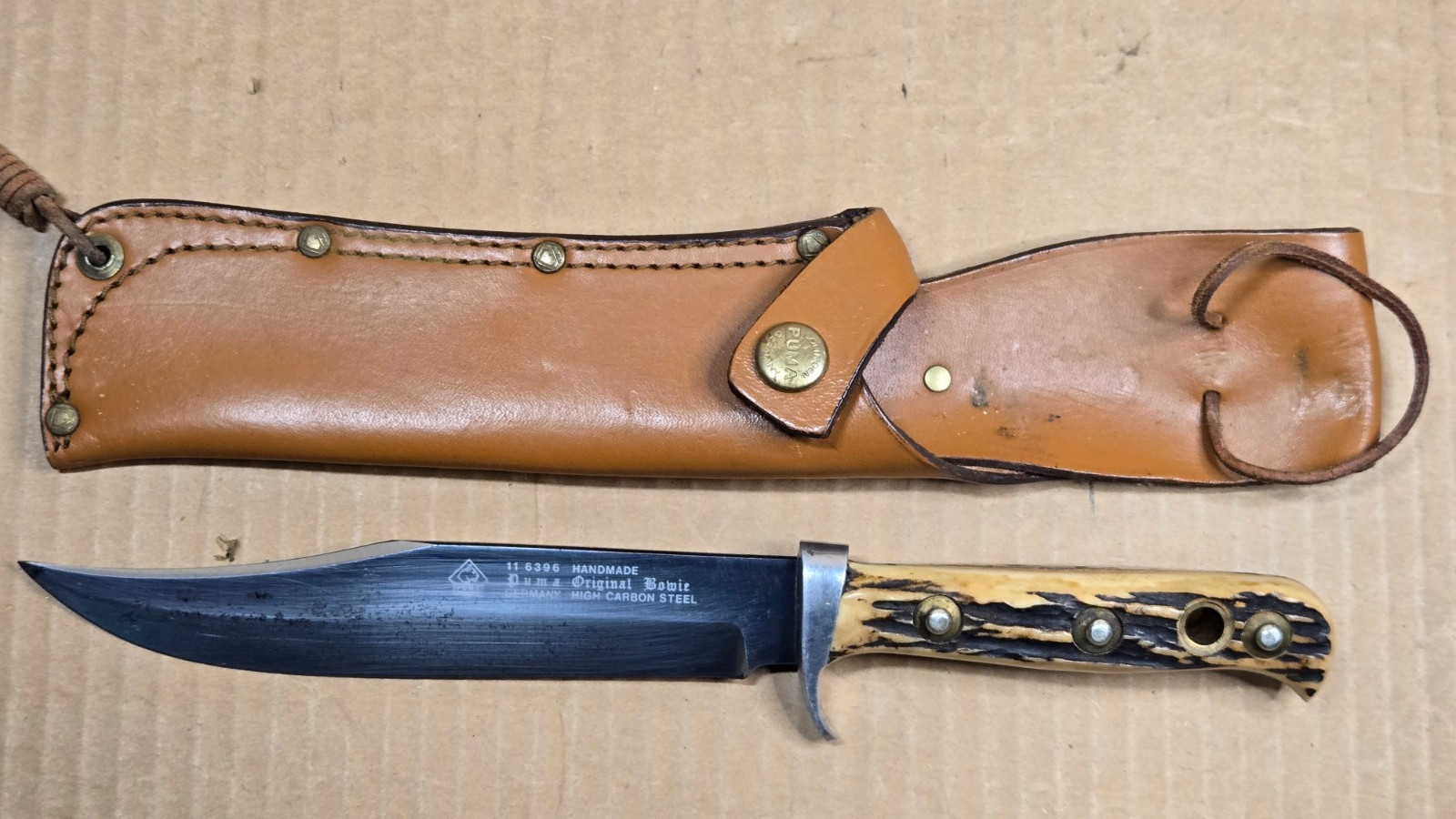 Vintage Puma Bowie Knife #6396 With Leather Sheath - Made in Germany Vintage Puma Bowie Knife #6396 With Leather Sheath - Made in Germany