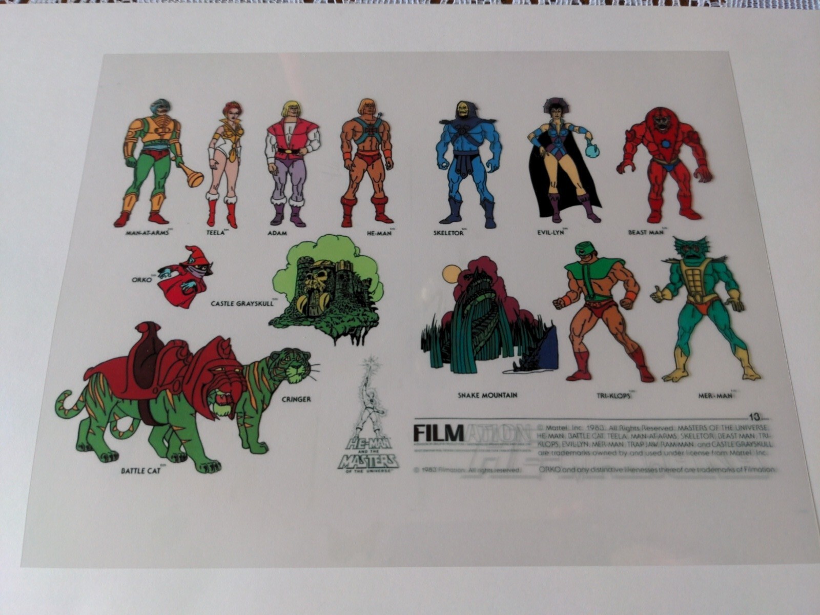 HE-MAN ANIMATION CEL ART FILMATION MOTU PUBLICITY CONCEPT She-Ra Vintage F1 HE-MAN ANIMATION CEL ART FILMATION MOTU PUBLICITY CONCEPT She-Ra Vintage F1