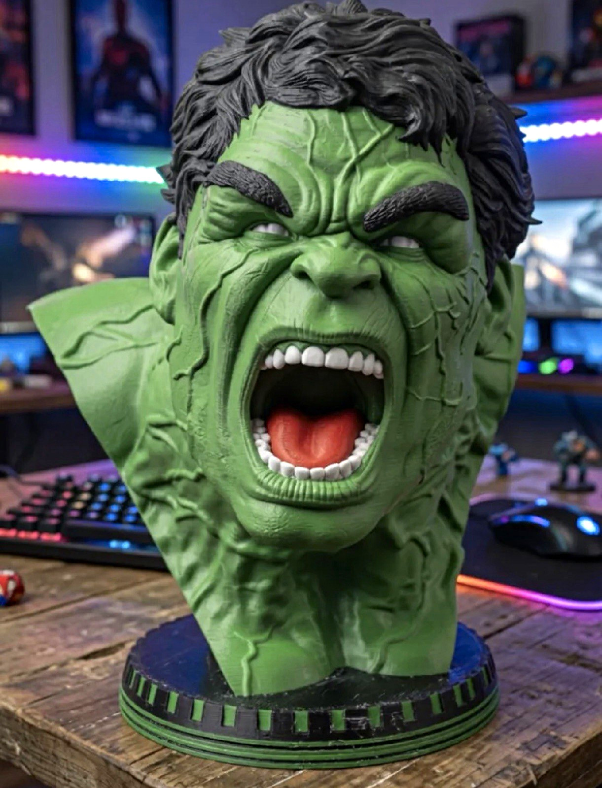 Marvel Incredible Hulk Bust Statue 3D Printed Avengers Head Collector Edition Marvel Incredible Hulk Bust Statue 3D Printed Avengers Head Collector Edition