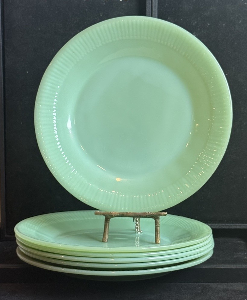 ANTIQUE JADEITE FIRE KING RESTAURANT DINNER PLATES SET OF 6 (20C ANTIQUE JADEITE FIRE KING RESTAURANT DINNER PLATES SET OF 6 (20C