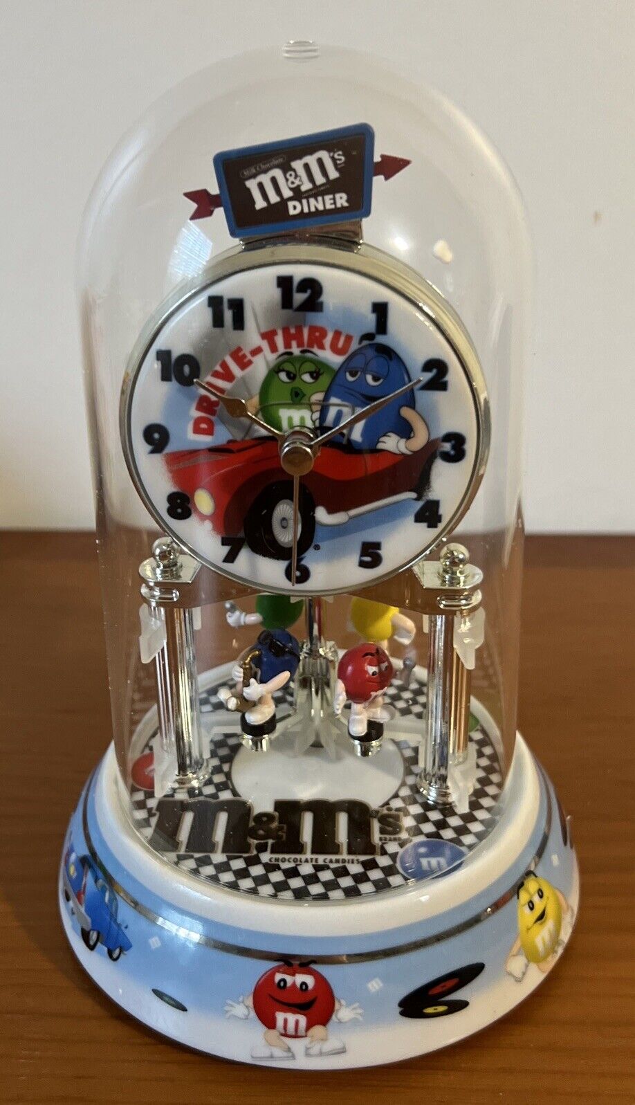 M&M Anniversary Dome Clock 7” Drive-Thru Diner