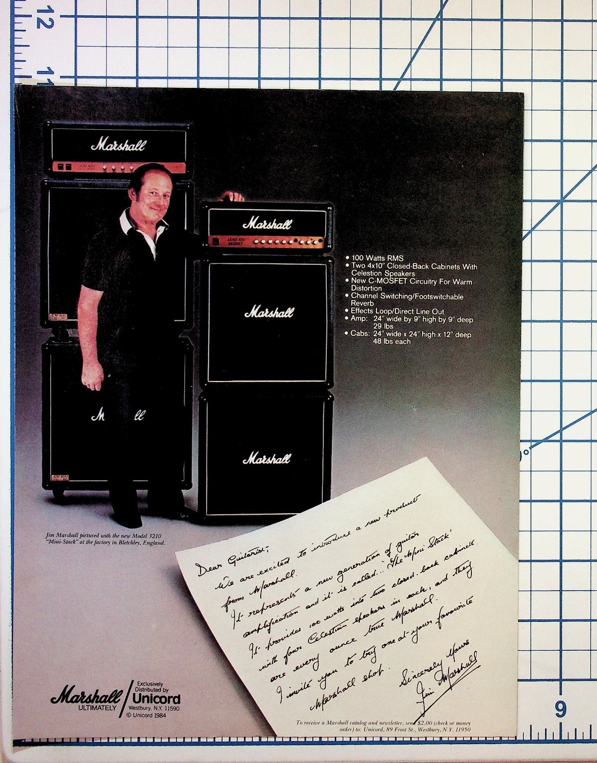 1984 Marshall Mini-Stack Guitar Amp Ad Jim Marshall Unicord Ephemera 1984 Marshall Mini-Stack Guitar Amp Ad Jim Marshall Unicord Ephemera