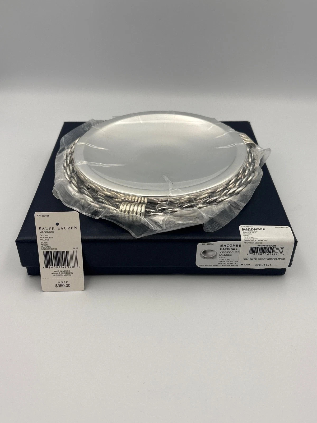 NWB Ralph Lauren Silver Plated Brass Macomber Catchall Tray MSRP $350 7"diameter NWB Ralph Lauren Silver Plated Brass Macomber Catchall Tray MSRP $350 7"diameter