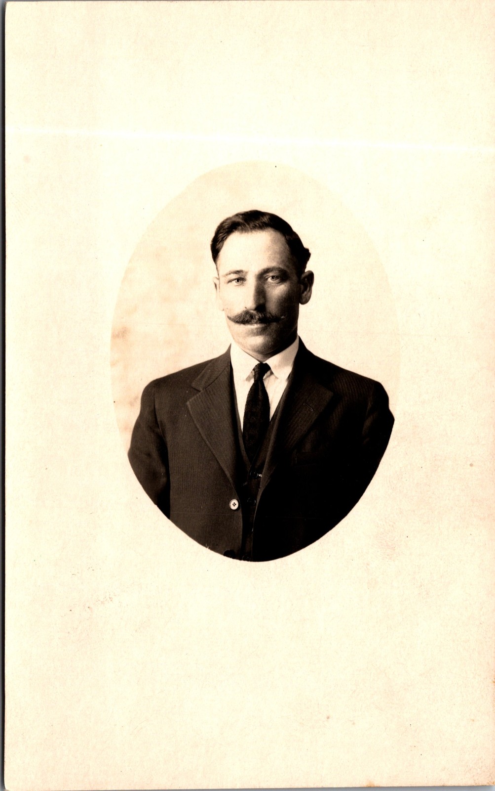 Antique RPPC Portrait of Man with Mustache - Early 1900s Real Photo Postcard Antique RPPC Portrait of Man with Mustache - Early 1900s Real Photo Postcard