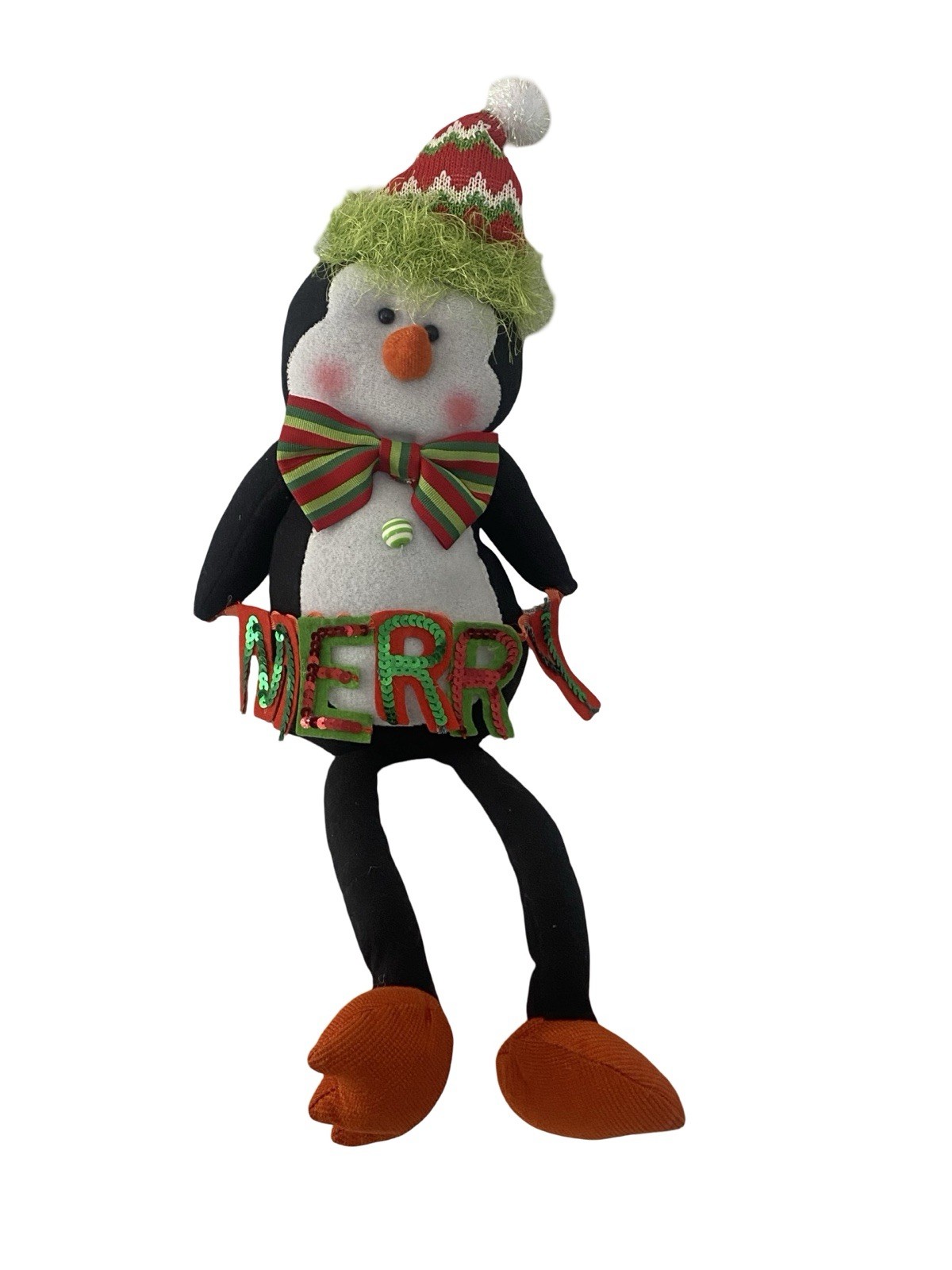 Vintage Christmas Shelf / Stair Sitter Penguin Stuffed 23” Holiday Vintage Christmas Shelf / Stair Sitter Penguin Stuffed 23” Holiday