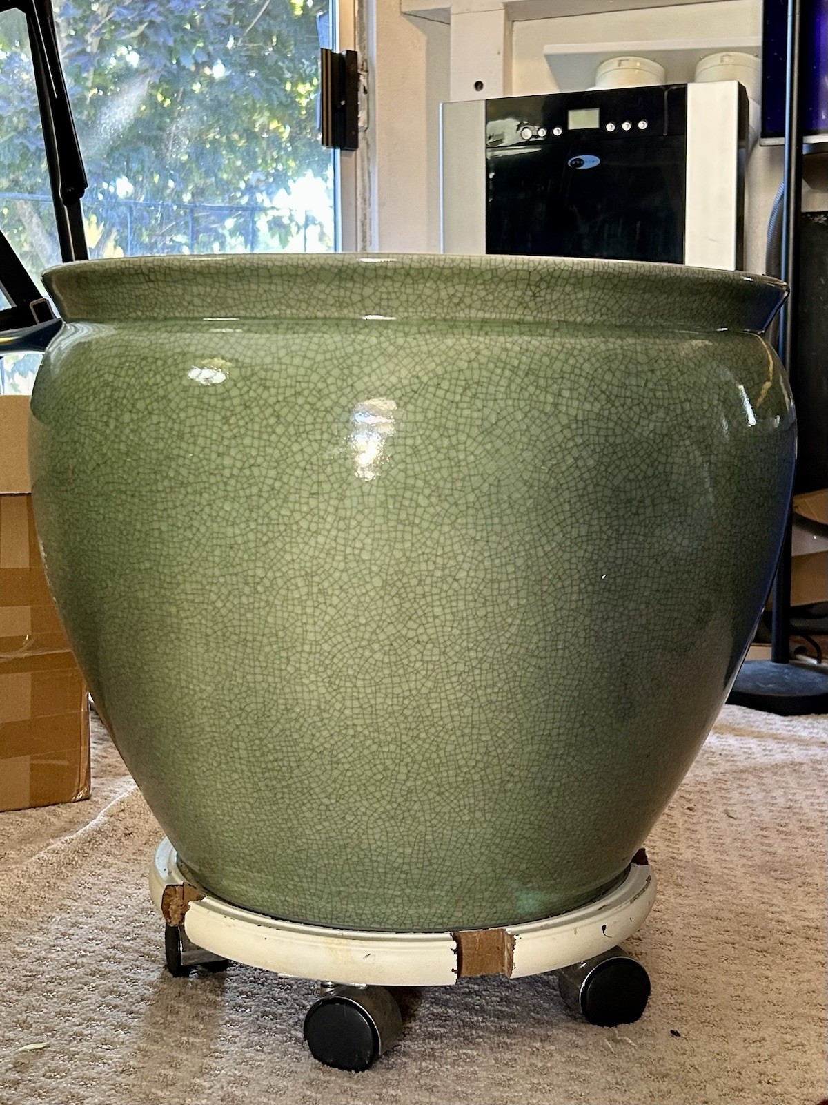 HUGE 22” Jade green Celadon Porcelain Fishbowl Planter Pot Excellent HUGE 22” Jade green Celadon Porcelain Fishbowl Planter Pot Excellent