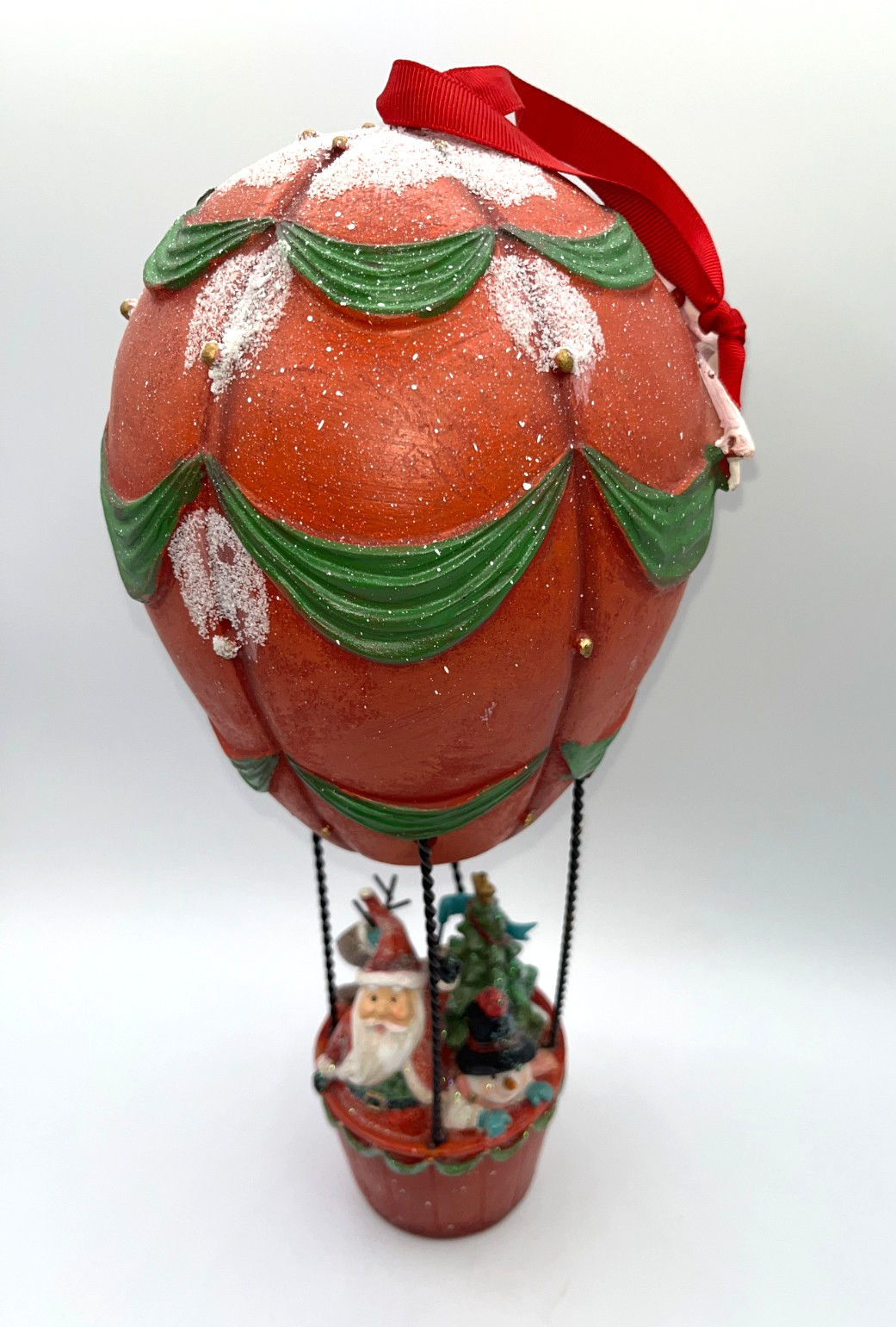 Vintage Large Hot Air Balloon Santa Reindeer Frosty Frohes Fest Christmas Decor Vintage Large Hot Air Balloon Santa Reindeer Frosty Frohes Fest Christmas Decor
