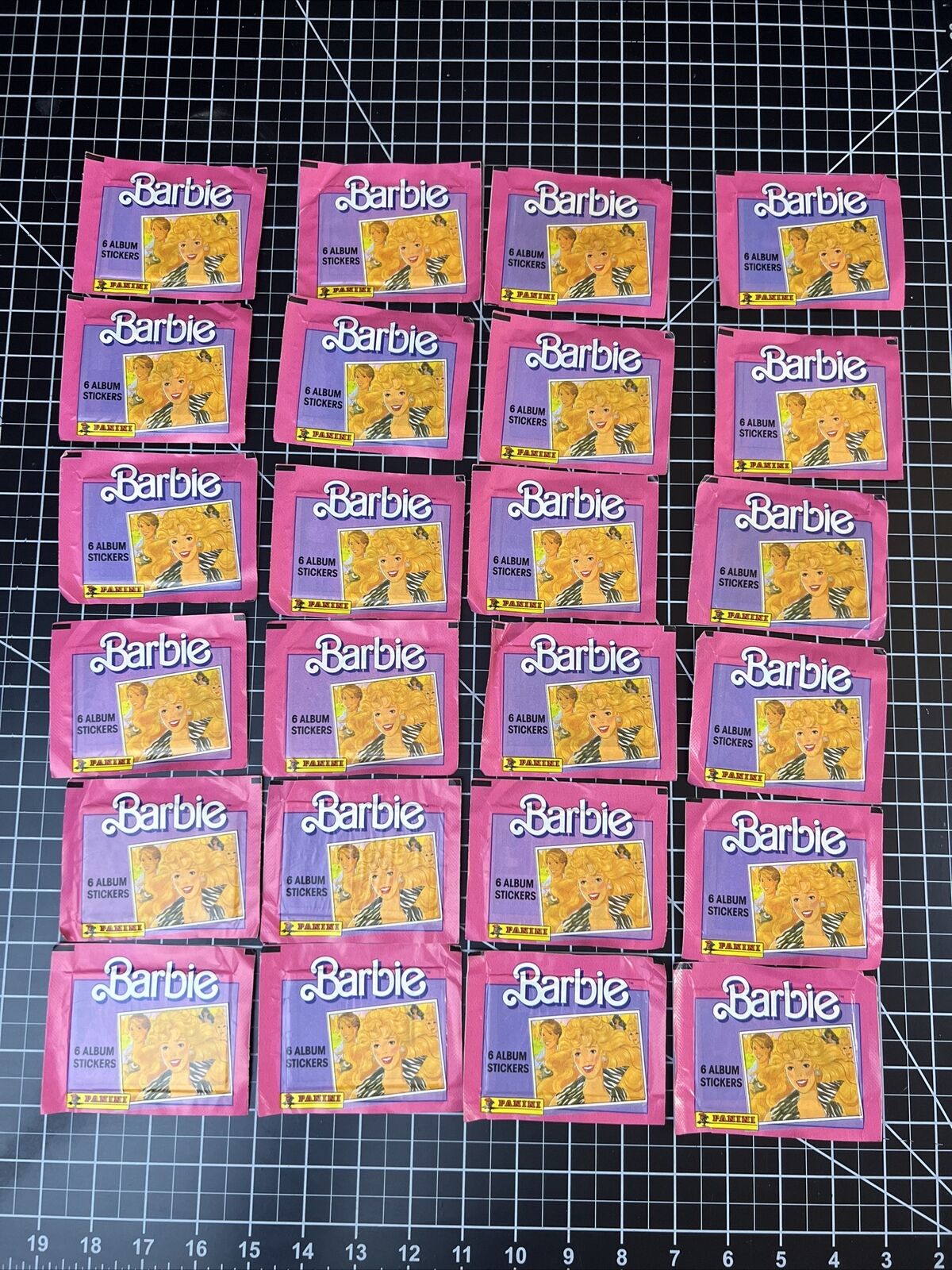 Vintage 1989 Panini Barbie 144 Stickers LOT of 24 Sealed PACKS 1980s NOS