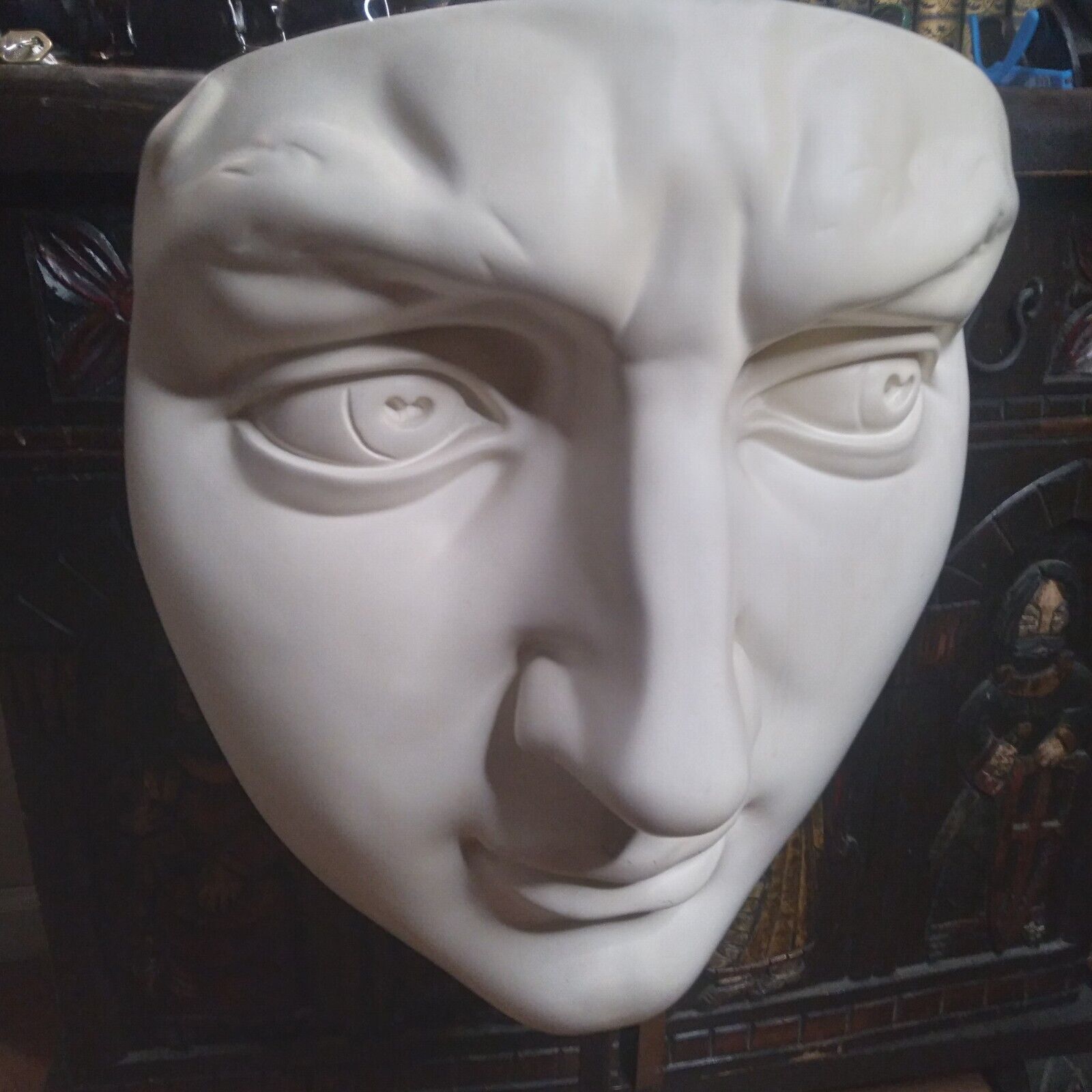 Michelangelo David Face Sculpture (To Scale w/ Original In Italy) & Stand 1960s 
