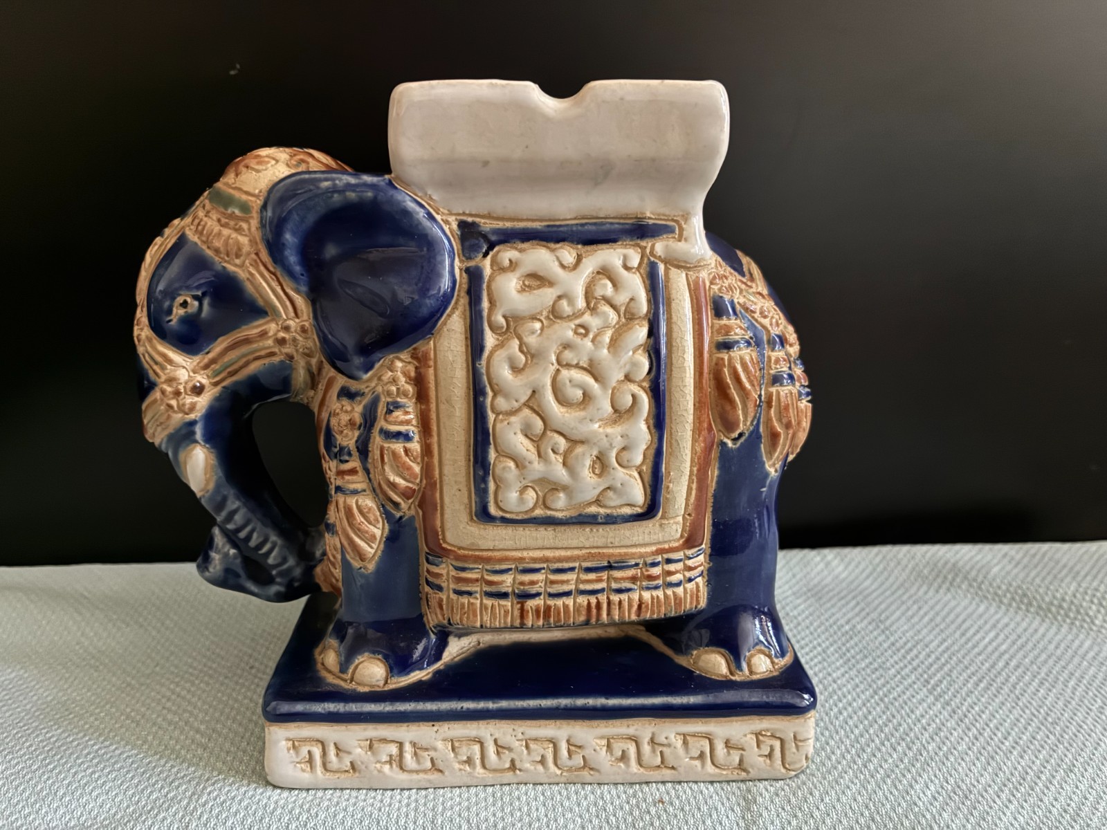 Vintage glazed ceramic /porcelain elephant Vintage glazed ceramic /porcelain elephant