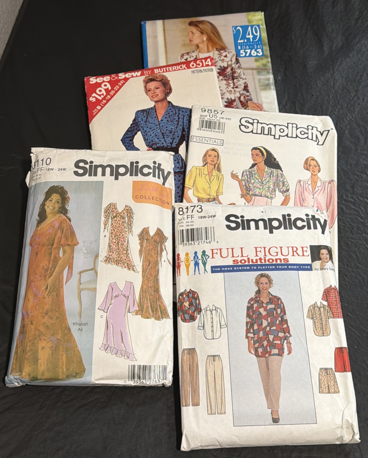 Lot (5) VTG Simplicity-Butterick Sewing Patterns, Plus Size Uncut/Cut Complete Lot (5) VTG Simplicity-Butterick Sewing Patterns, Plus Size Uncut/Cut Complete
