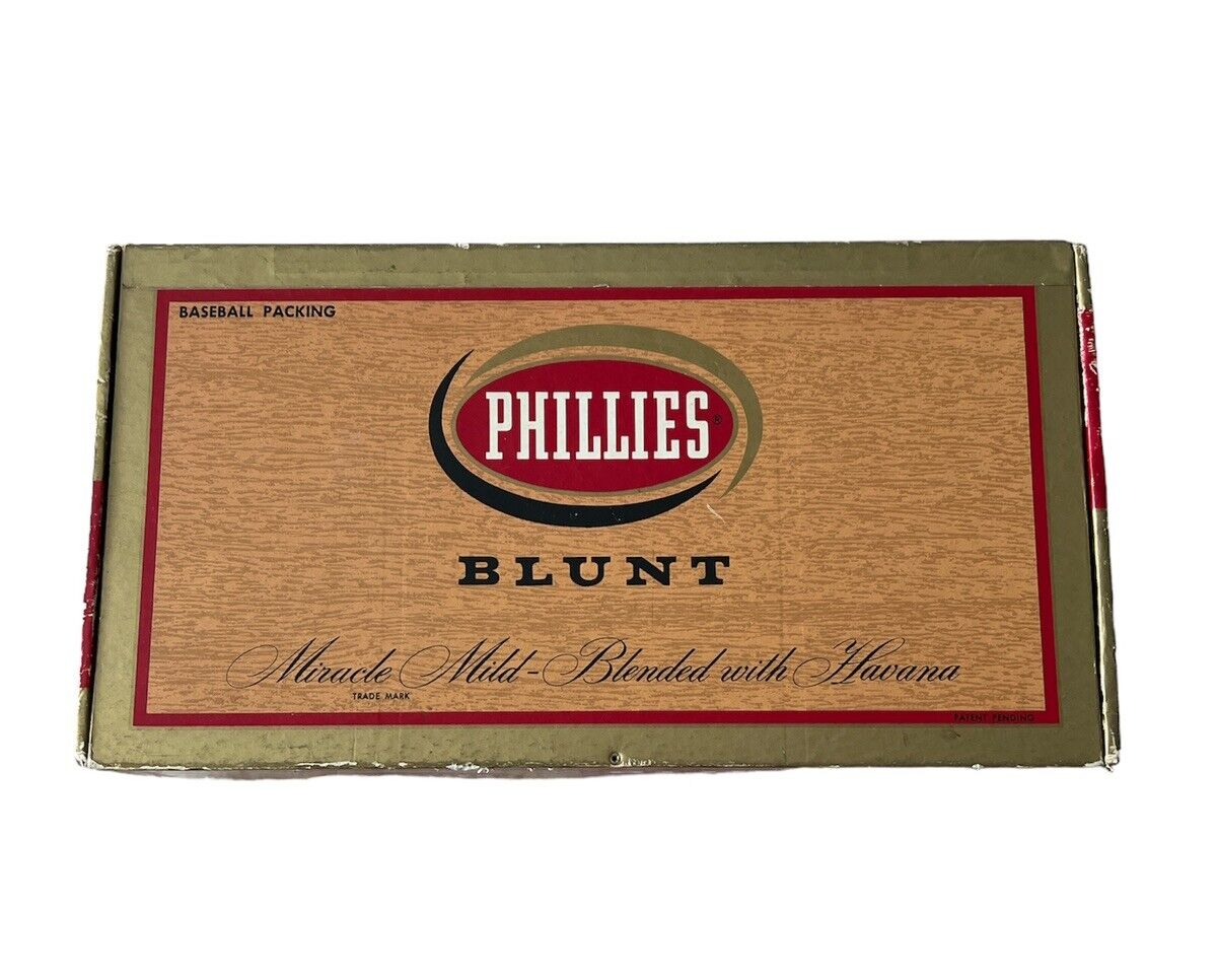 Vintage 1958 Phillies 50 Blunt Cigar Box Empty 8 Cents