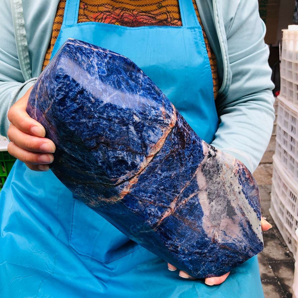 12.43 LB Natural Large Polished Sodalite Freeform Blue Mineral Specimen 5882