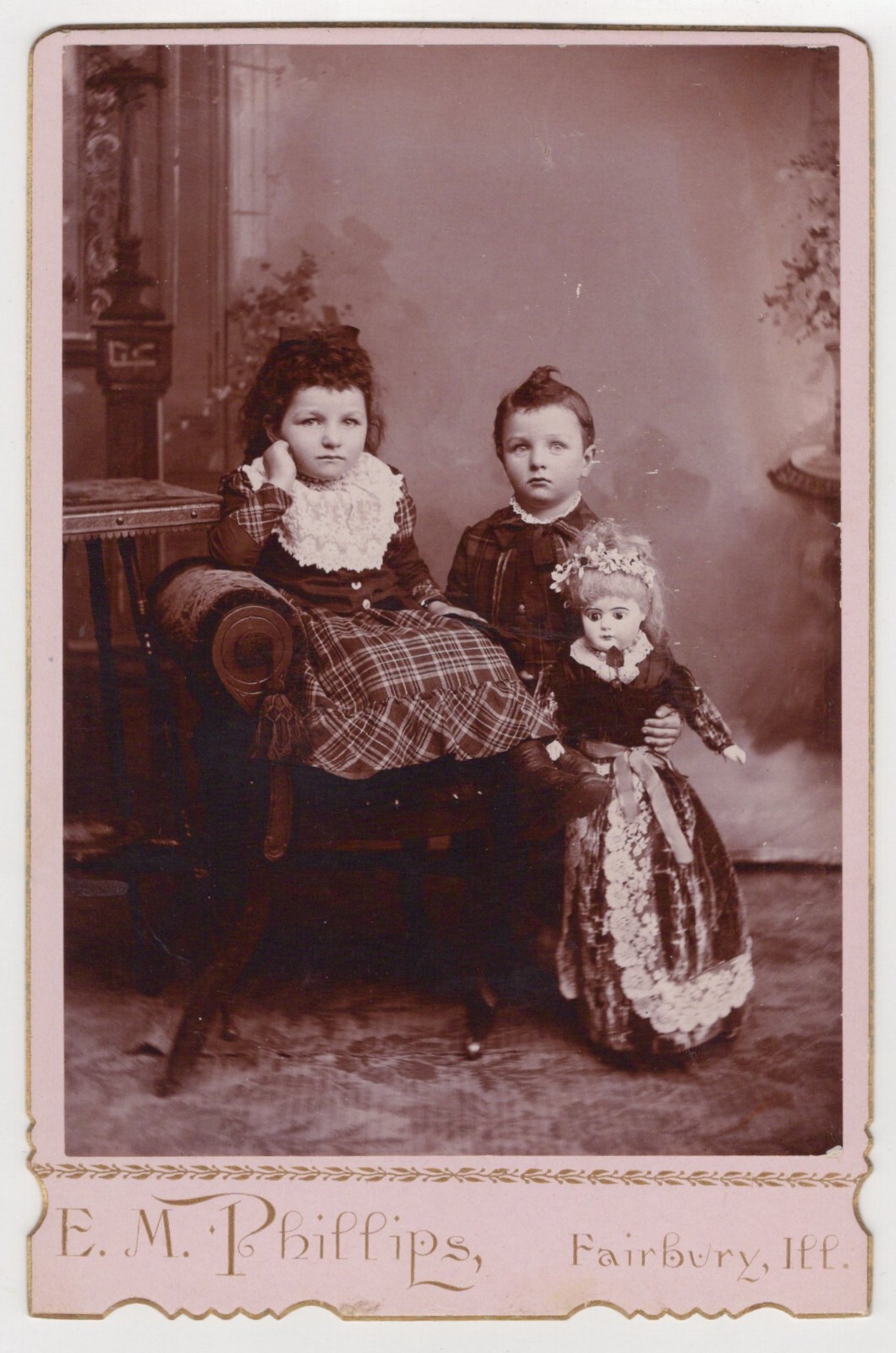 TWO ADORABLE LITTLE GIRLS AND THEIR EXQUISITE DOLL : FAIRBURY, ILLINOIS TWO ADORABLE LITTLE GIRLS AND THEIR EXQUISITE DOLL : FAIRBURY, ILLINOIS