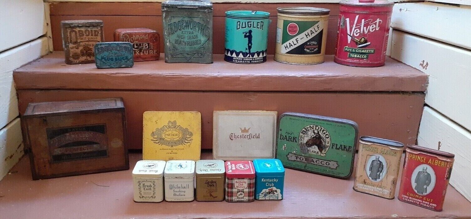 Vintage and Antique assorted lot of collectable tins.