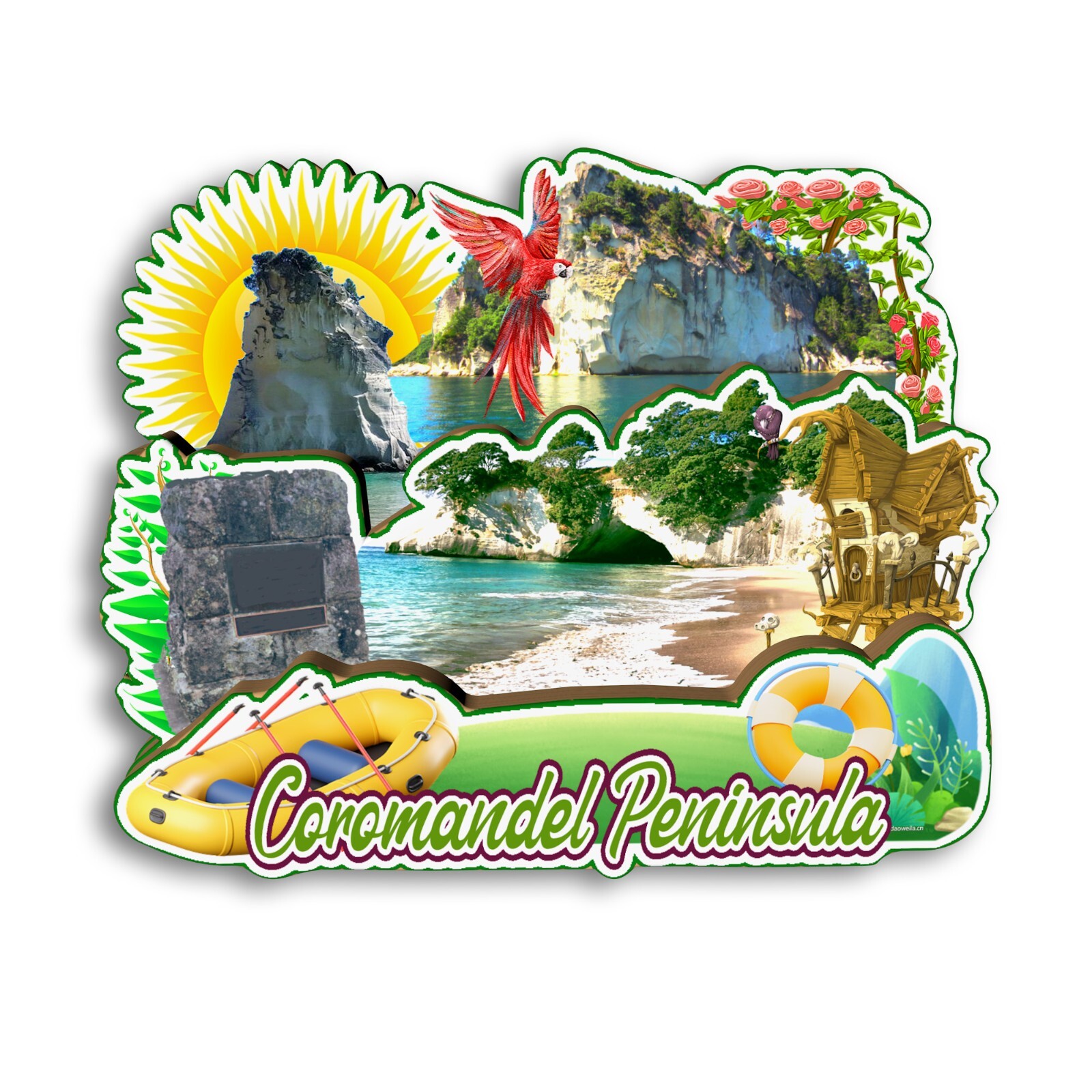 Coromandel Peninsula New Zealand Refrigerator magnet 3D travel souvenirs wood Coromandel Peninsula New Zealand Refrigerator magnet 3D travel souvenirs wood