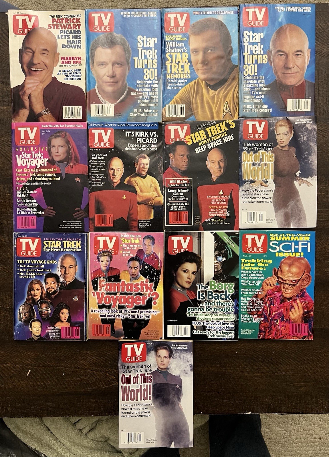 Star Trek TV Guide Collection (13 guides)  Used good to fair condition