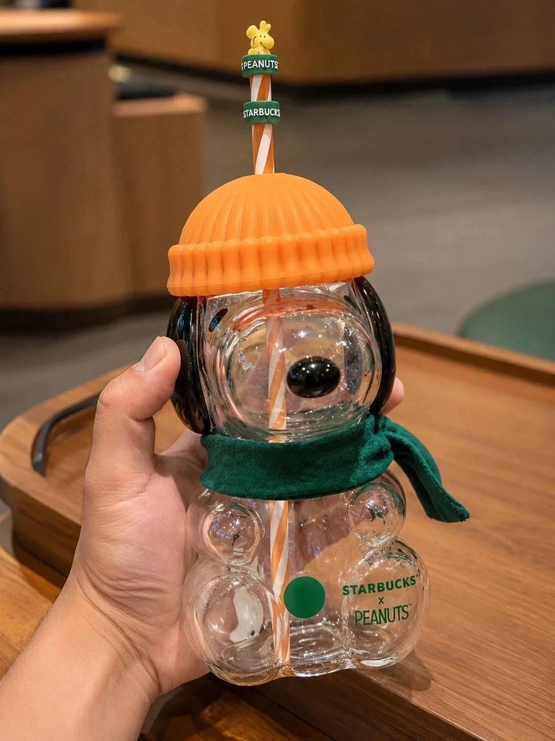 Starbucks x Peanuts Shaped Glass Bottle CupLimited Starbucks IN HAND In stock Starbucks x Peanuts Shaped Glass Bottle CupLimited Starbucks IN HAND In stock
