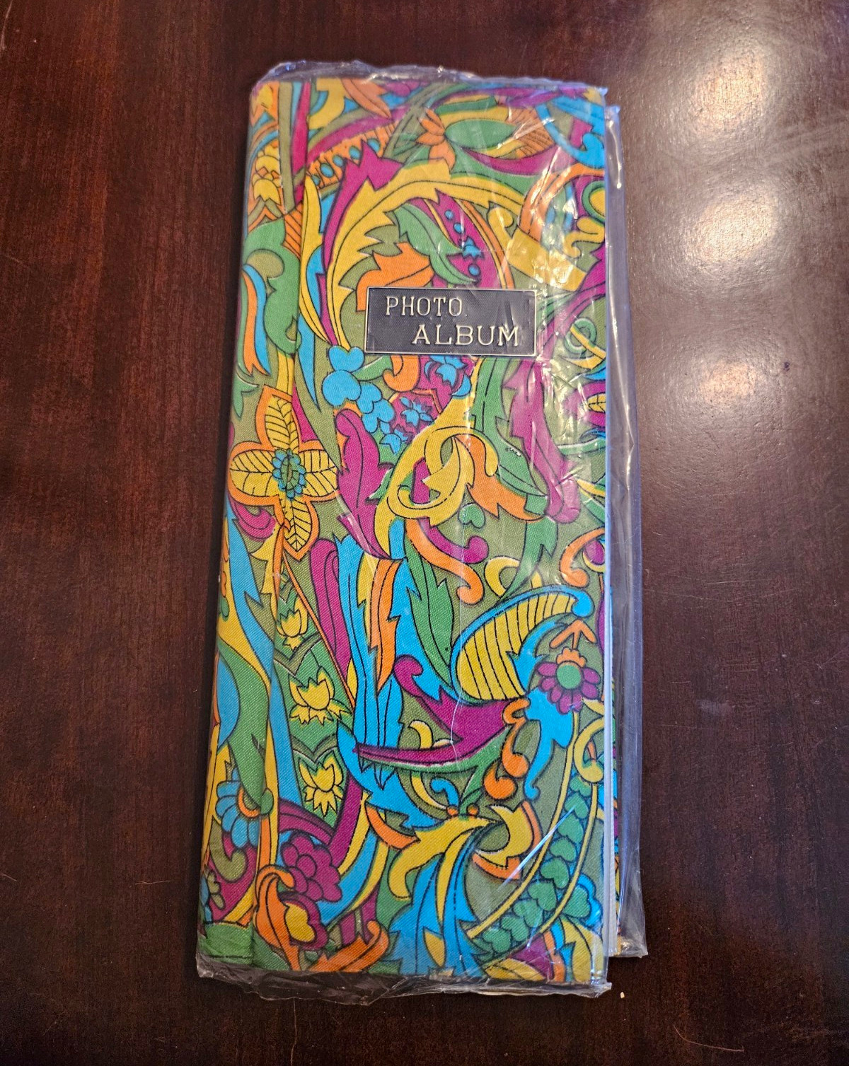 1960s 1970s Psychedelic Fabric Photo Album Groovy Mod Multi Color Floral NOS VTG 1960s 1970s Psychedelic Fabric Photo Album Groovy Mod Multi Color Floral NOS VTG