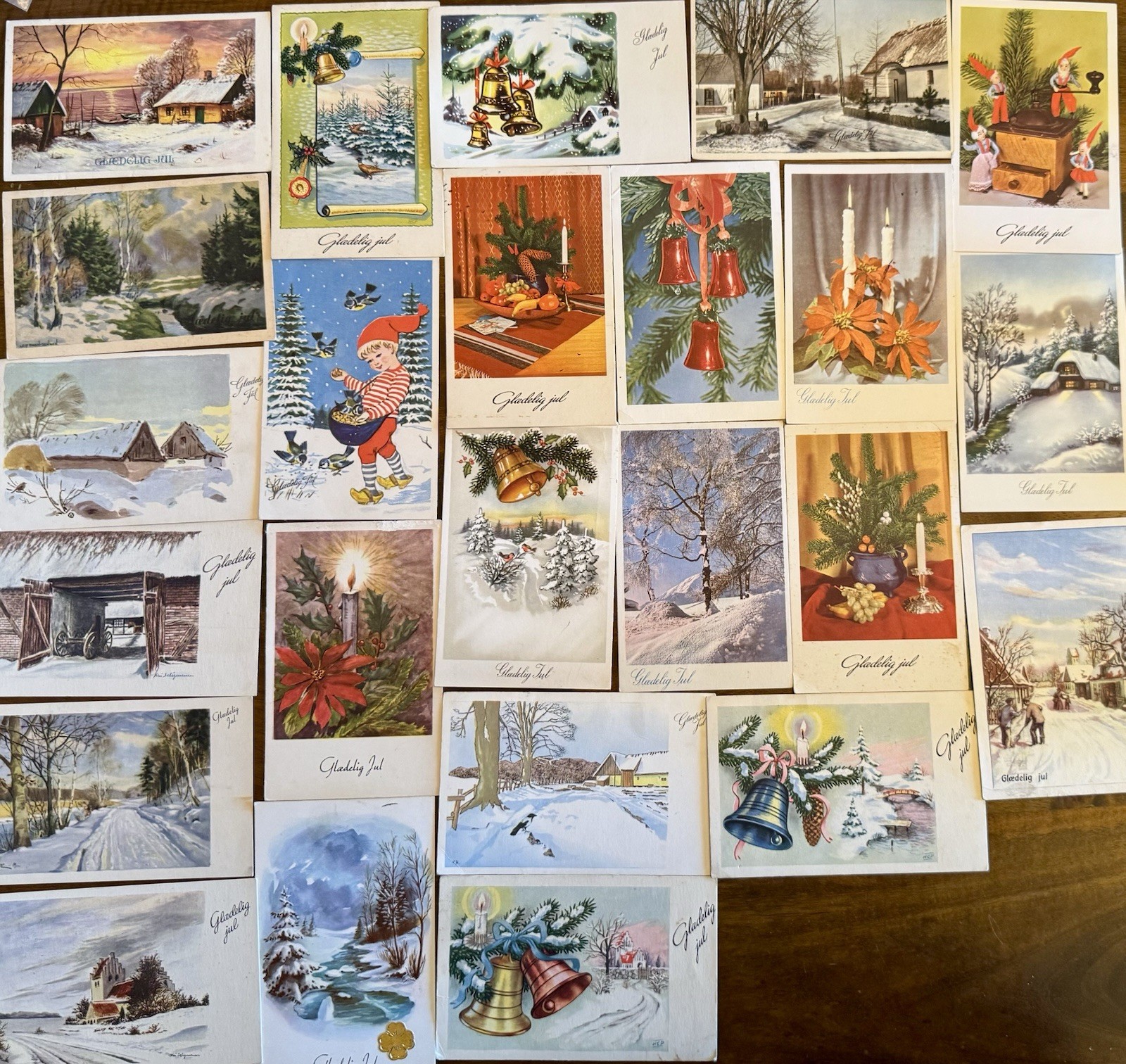 Vintage MCM Danish Christmas Postcards Lot of 24- Posted 1945-1961 Vintage MCM Danish Christmas Postcards Lot of 24- Posted 1945-1961