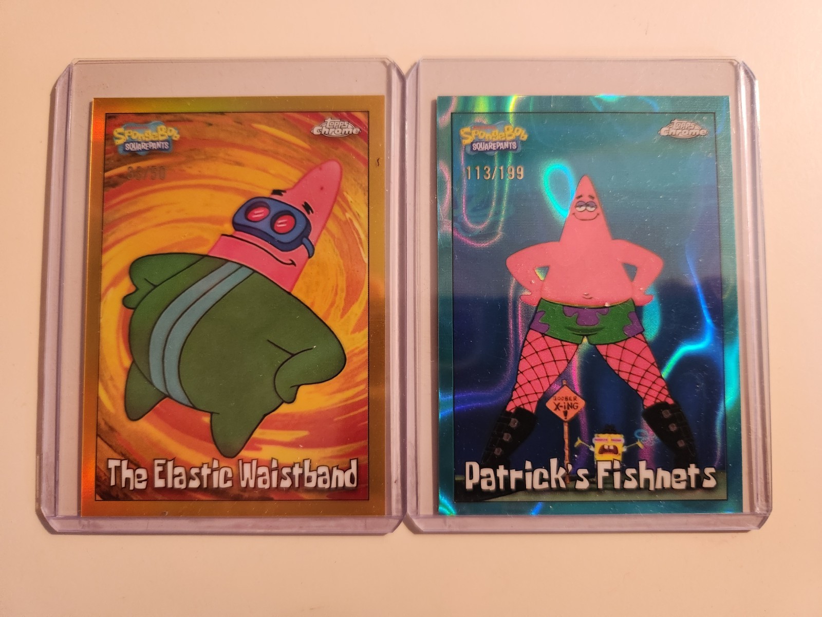 2025 TOPPS CHROME SPONGEBOB SQUAREPANTS- 2 PATRICK CARDS #/50 AND #/199