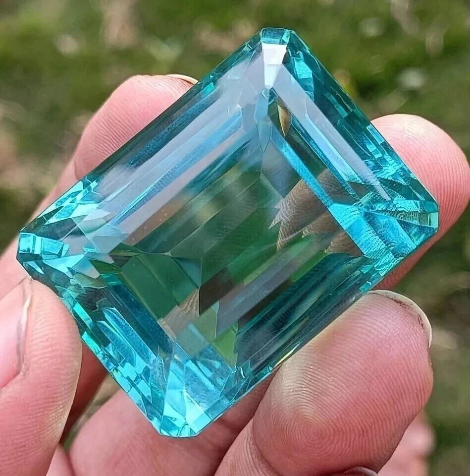 100 Carat Flawless Sky Blue Aquamarine Emerald Cut Certified Loose Gemstone 100 Carat Flawless Sky Blue Aquamarine Emerald Cut Certified Loose Gemstone