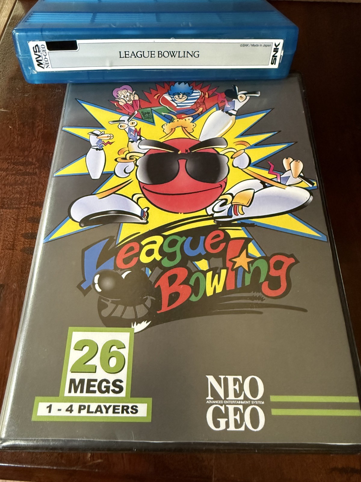 League Bowling NEO GEO MVS Cartridge, with case, tested working League Bowling NEO GEO MVS Cartridge, with case, tested working