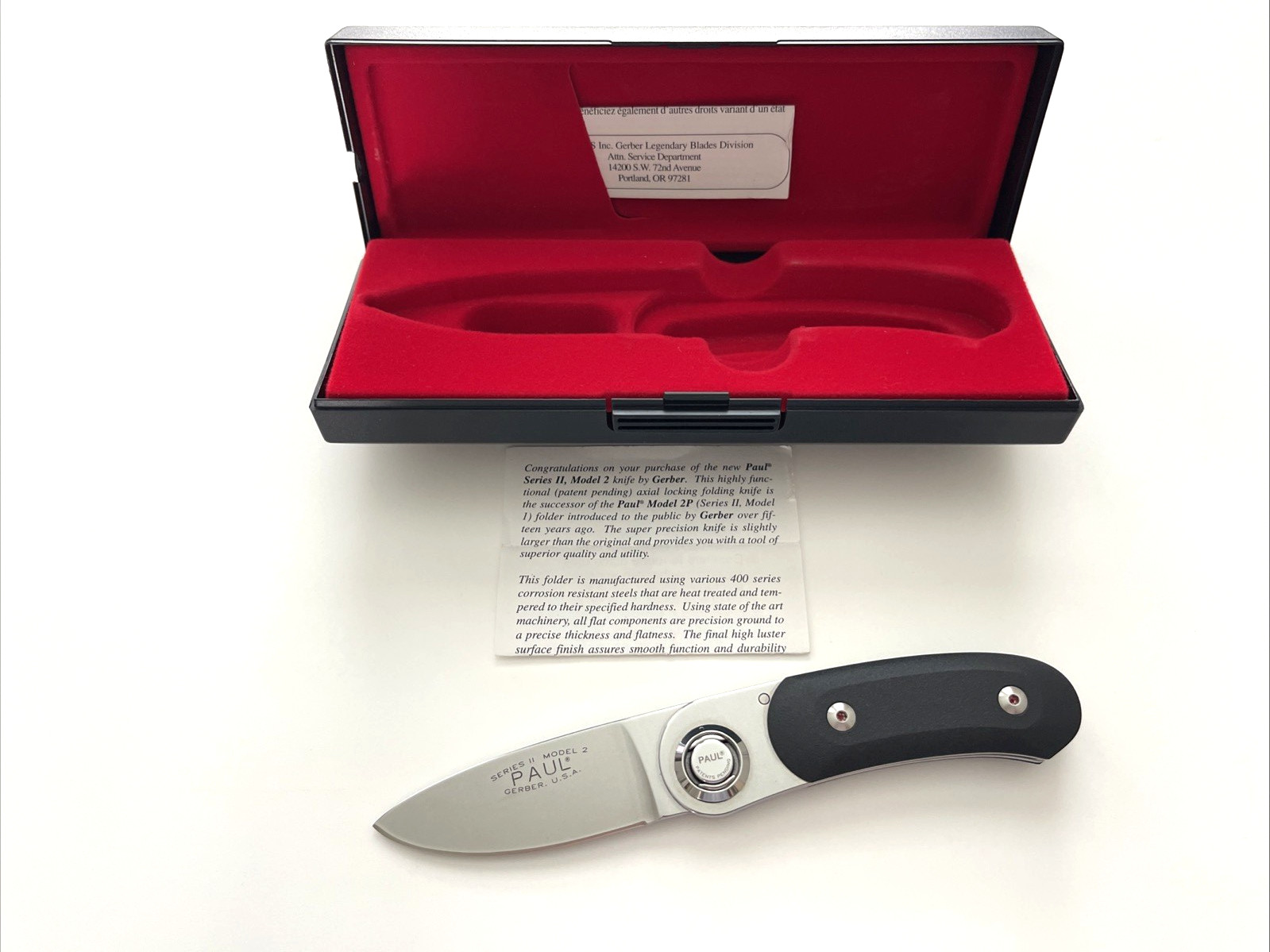 Gerber Paul Series II Model 2 Folding Knife First Production Run USA 1996 Gerber Paul Series II Model 2 Folding Knife First Production Run USA 1996