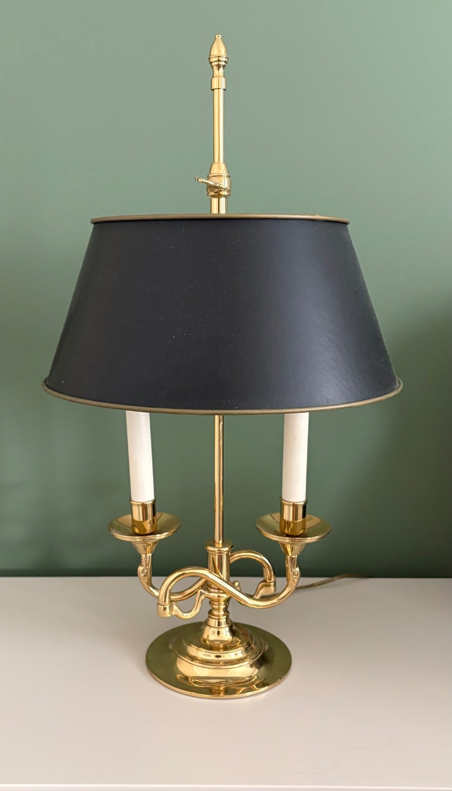 VINTAGE BALDWIN BRASS SERPENTINE TWO ARM ADJUSTABLE DOUBLE BULB LAMP VINTAGE BALDWIN BRASS SERPENTINE TWO ARM ADJUSTABLE DOUBLE BULB LAMP