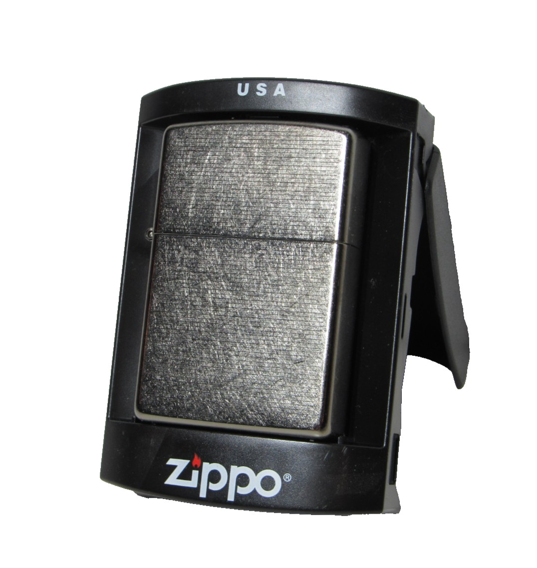 New 2006 ZIPPO Fine Horizontal Lines Original Steel Orange Seal & Plastic Case New 2006 ZIPPO Fine Horizontal Lines Original Steel Orange Seal & Plastic Case