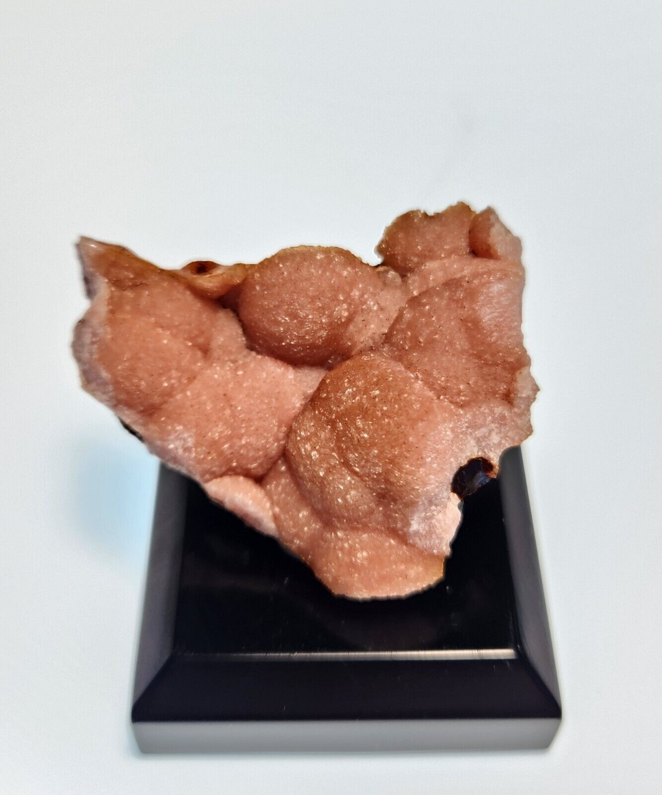 Pink Rhodochrosite Druzy Botryoidal Crystals on Hisingerite Matrix - Mexico