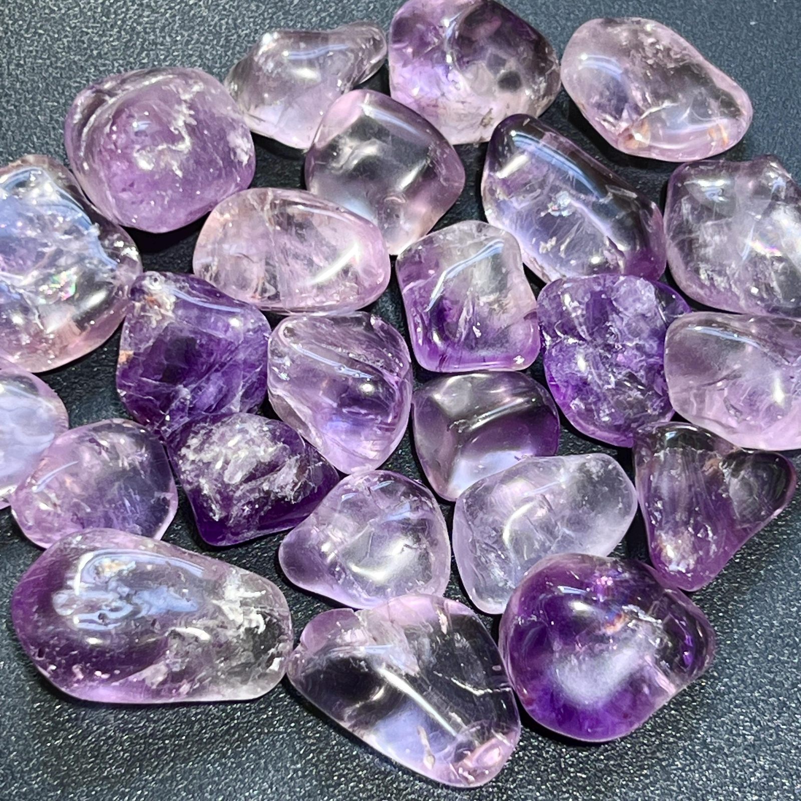 Purple Amethyst Crystal Tumbled Stones (By The Piece or Pound) Wholesale Purple Amethyst Crystal Tumbled Stones (By The Piece or Pound) Wholesale