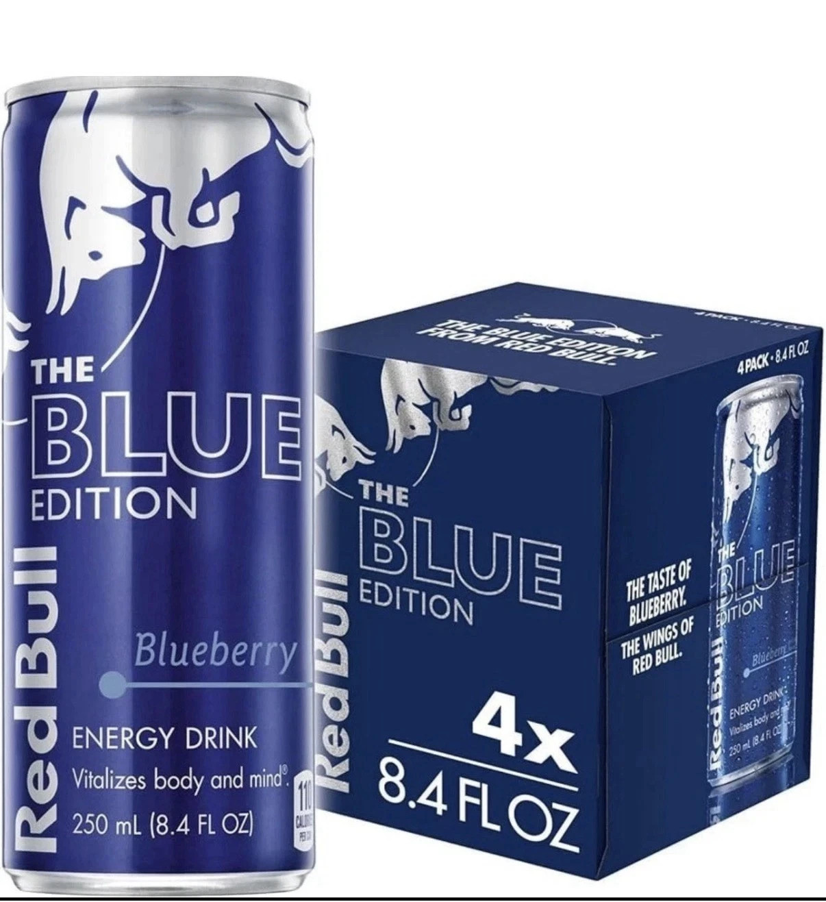 Red Bull "BLUEBERRY" Blue Edition, 8.4oz, Pack of 4 Cans Red Bull "BLUEBERRY" Blue Edition, 8.4oz, Pack of 4 Cans
