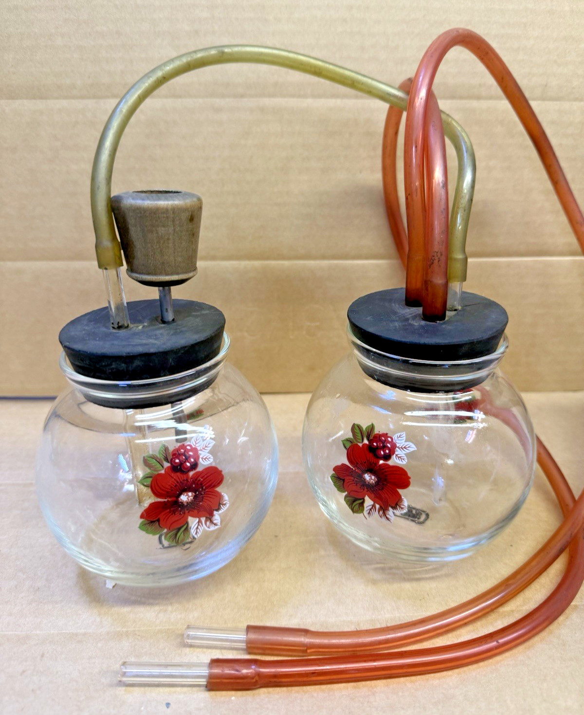 Org Glass Head Double Bong The Spinner Plastic Steam Wood Bowl Unused Org Glass Head Double Bong The Spinner Plastic Steam Wood Bowl Unused