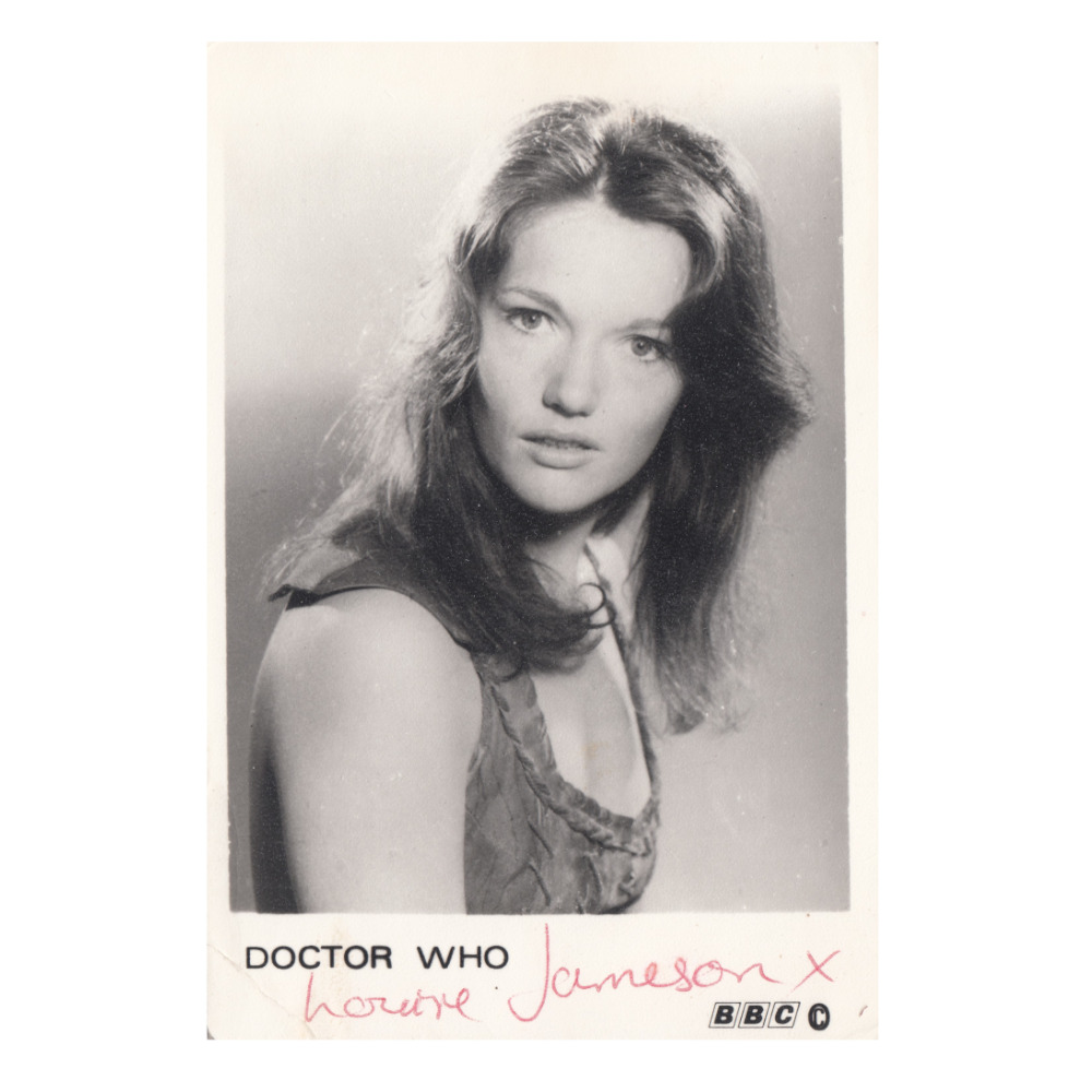 Louise Jameson 1970s Original Signed BBC Official Leela Doctor Who Cast Photo