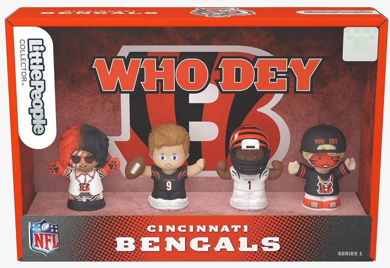 Fisher Price Little People Collector Cincinnati Bengals 4 Figure Set  Joe Burrow
