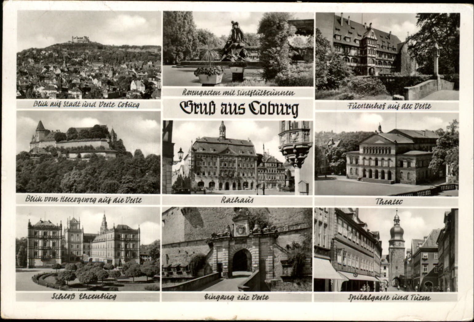 RPPC Coburg Germany Gruss Aus 1952 multi-view real photo postcard RPPC Coburg Germany Gruss Aus 1952 multi-view real photo postcard