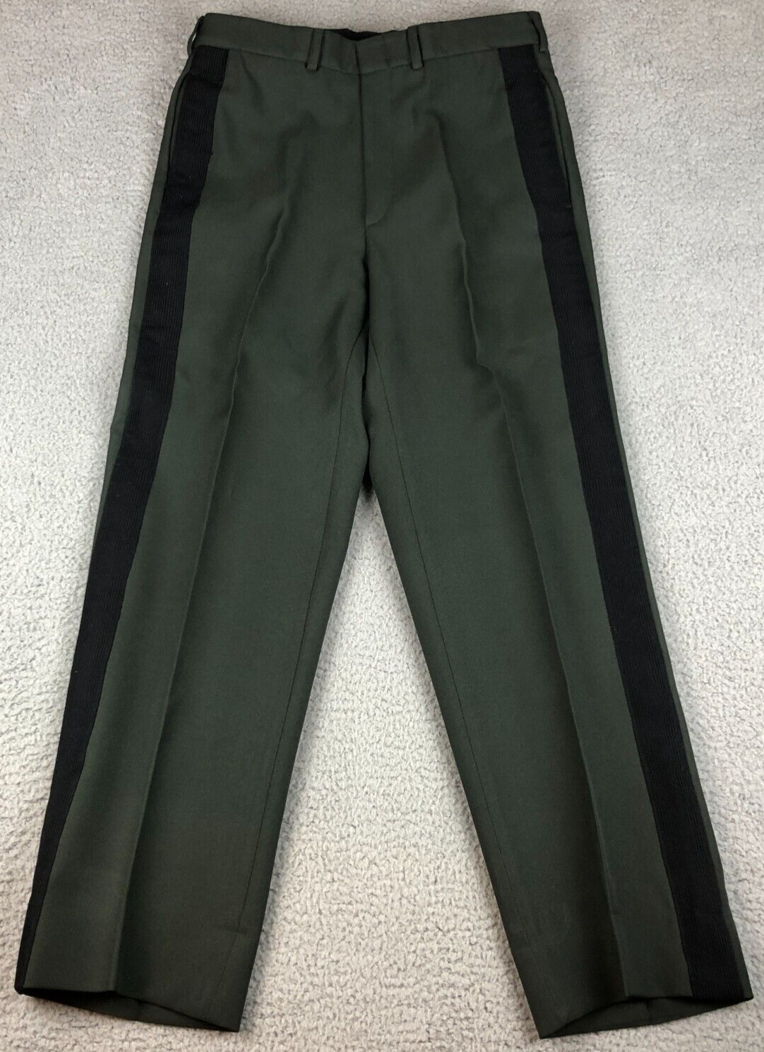 Uniart Military Parade Dress Pants Mens Size 30 Hunter Green Black Stripe Army