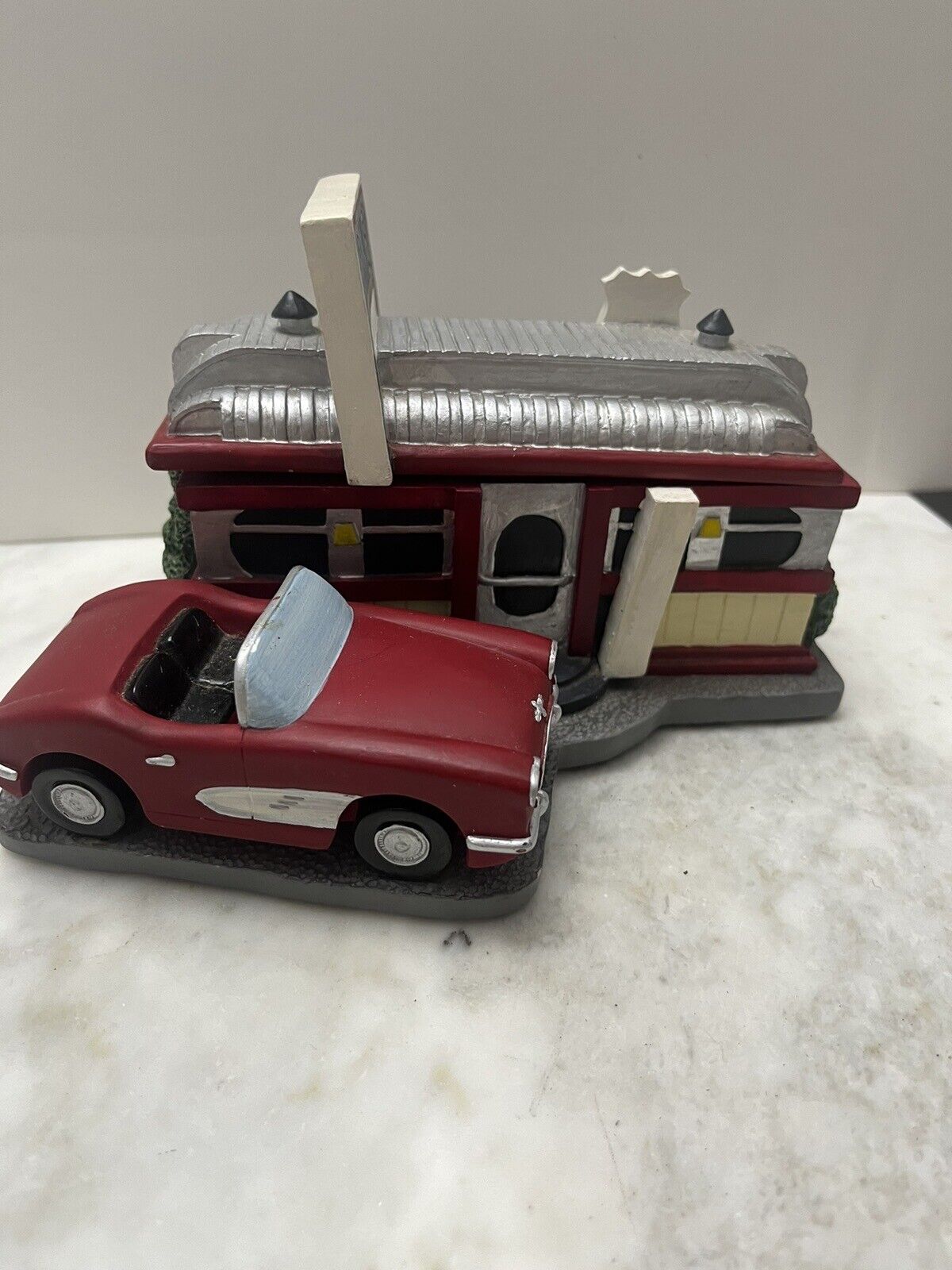 Route 66 Drive-In Dinner with Red Convertible Trinket Box KICKS