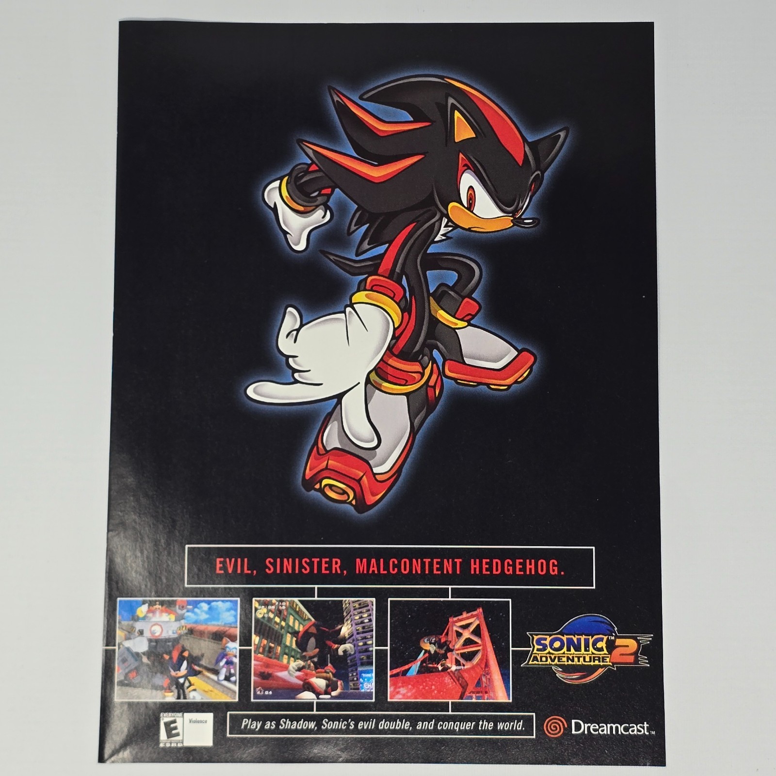 Sonic Adventure 2 Sega Dreamcast Sinister Print Ad/Poster Sonic Adventure 2 Sega Dreamcast Sinister Print Ad/Poster